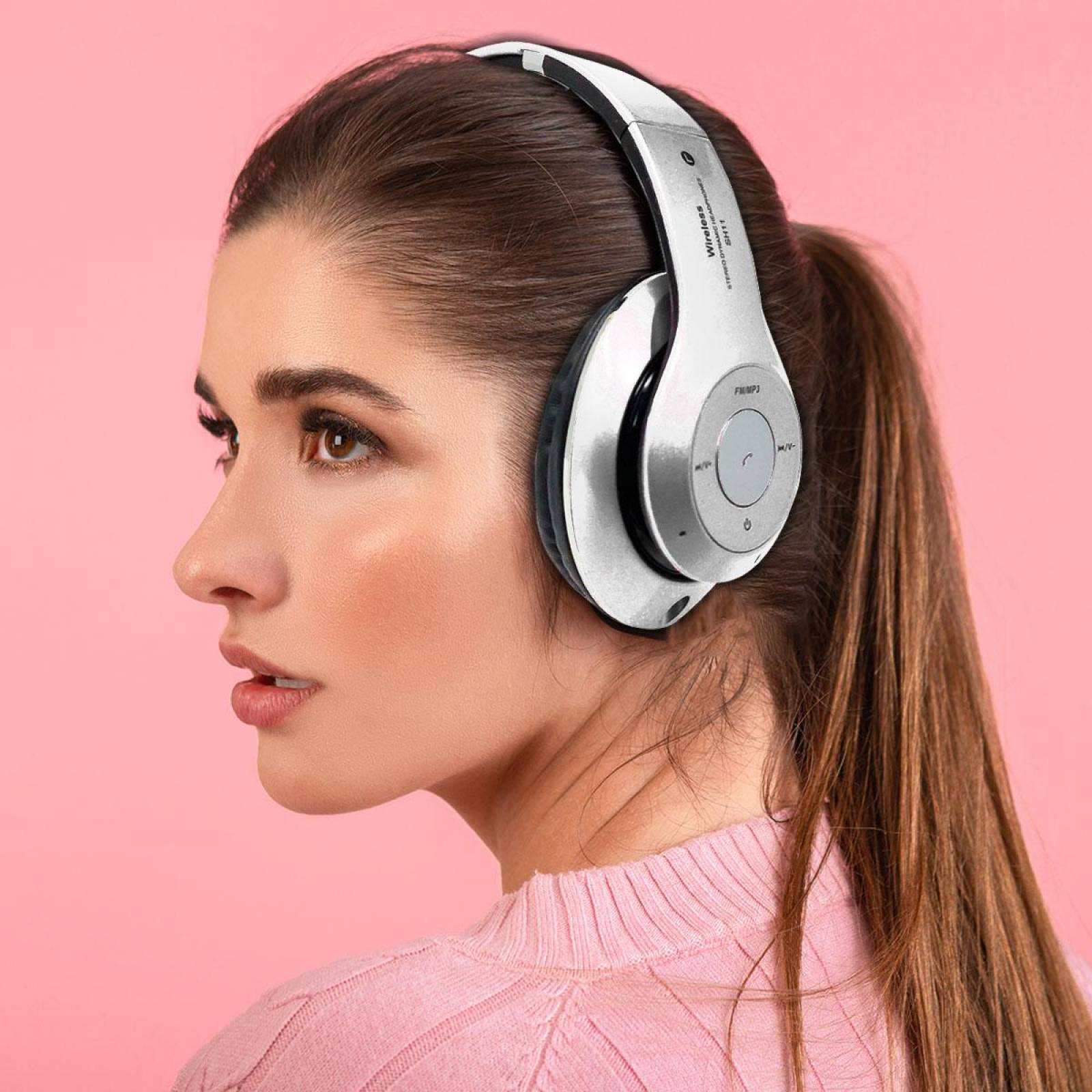 Audifonos Diadema Bluetooth Mp3 Fm Micro Sd Auxiliar Estándar