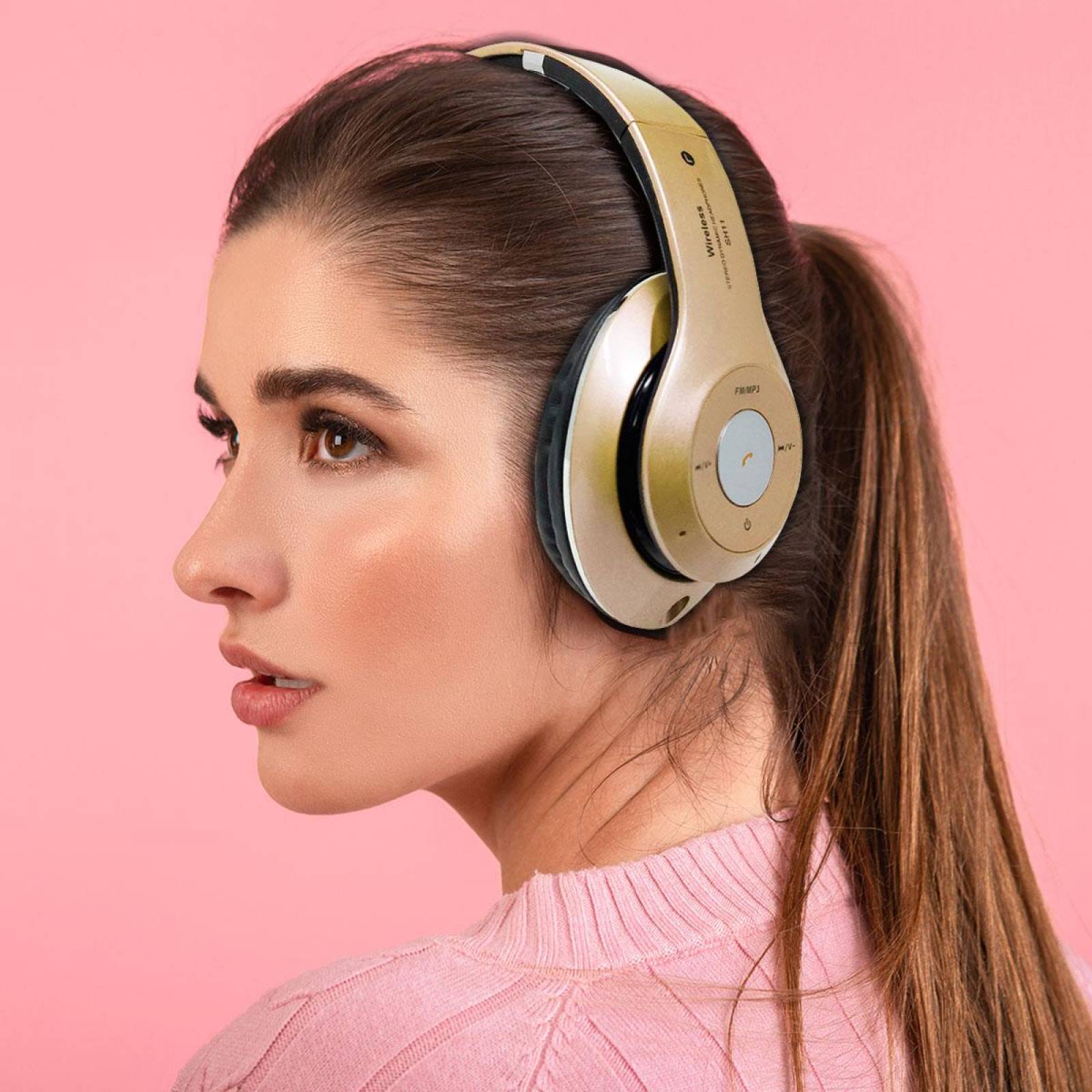 Audifonos Diadema Bluetooth Mp3 Fm Micro Sd Auxiliar Estándar