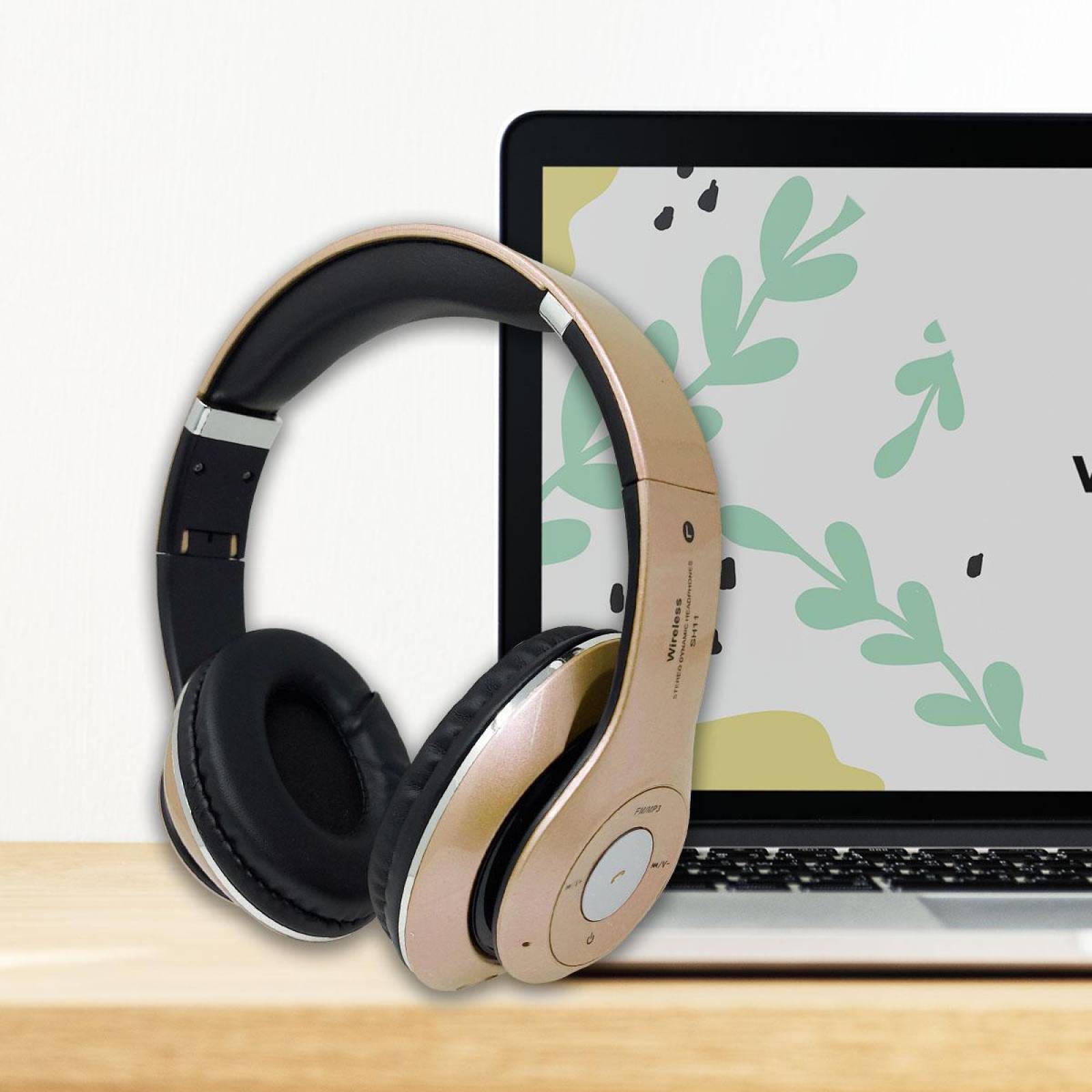 Audifonos Diadema Bluetooth Mp3 Fm Micro Sd Auxiliar Estándar