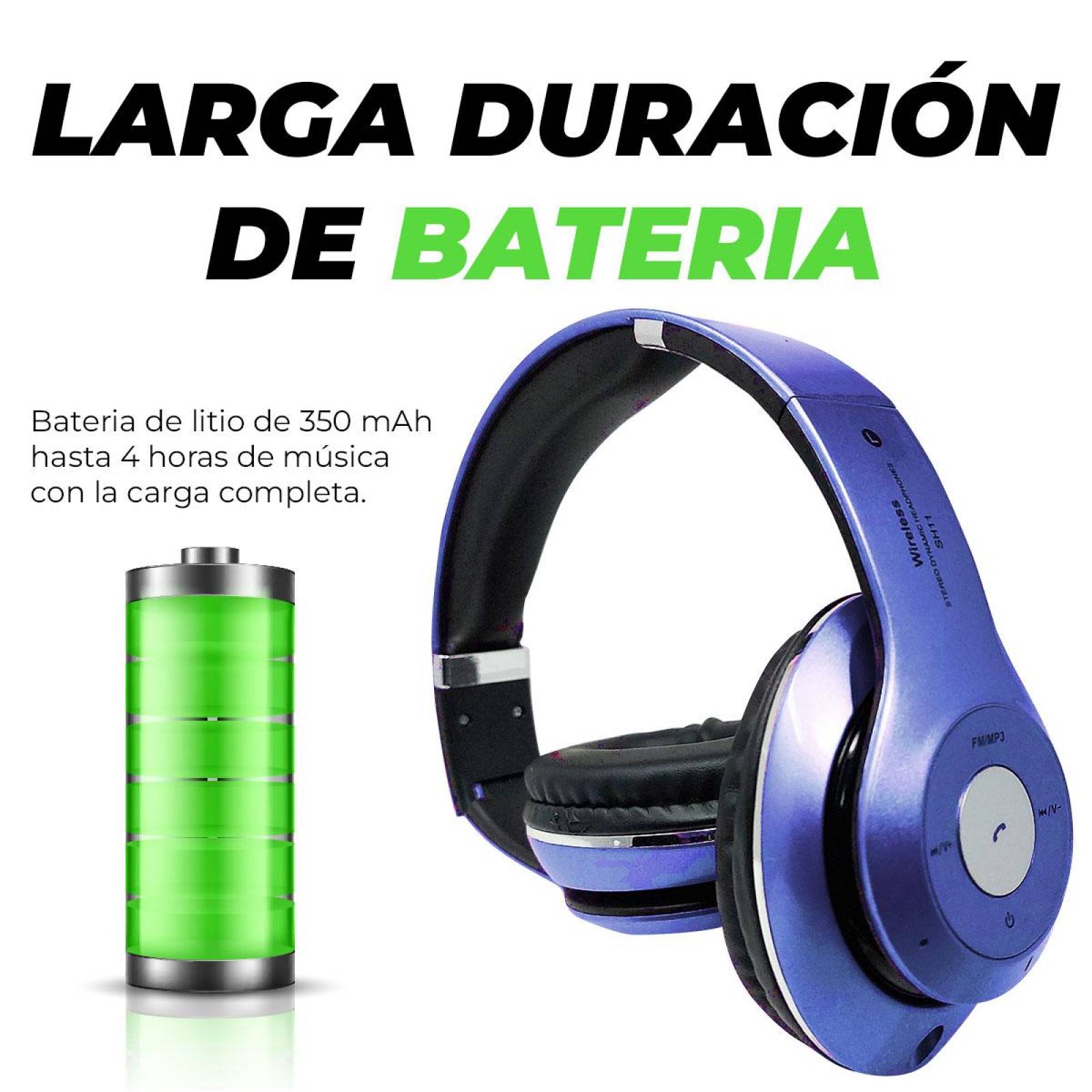 Audifonos Diadema Bluetooth Mp3 Fm Micro Sd Auxiliar Estándar