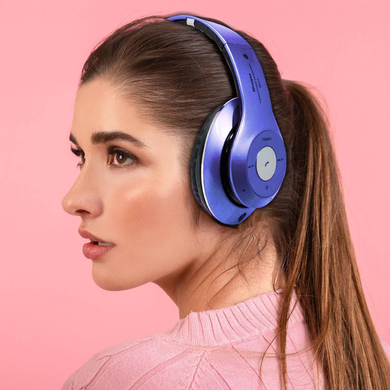 Audifonos Diadema Bluetooth Mp3 Fm Micro Sd Auxiliar Estándar