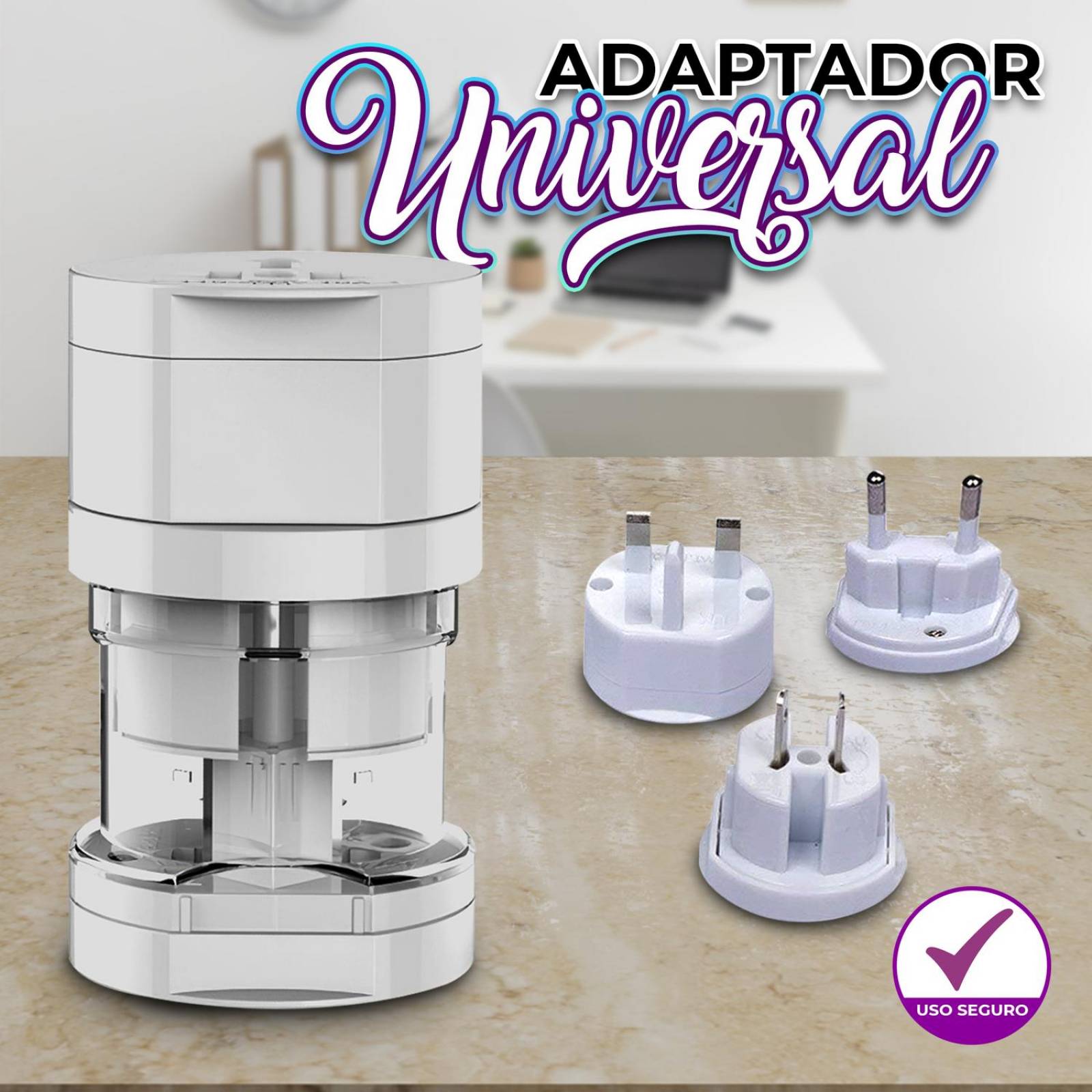 Adaptador Clavija Universal Europeo Americano Multi Contacto .