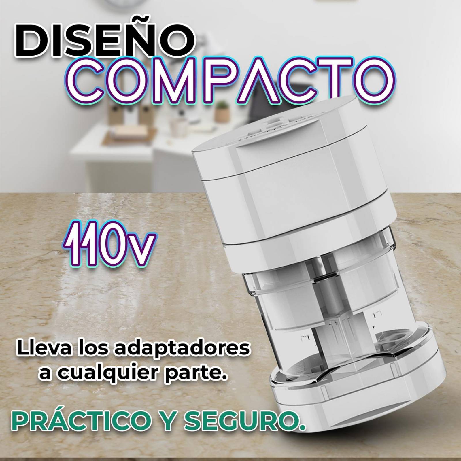 Adaptador Clavija Universal Europeo Americano Multi Contacto .