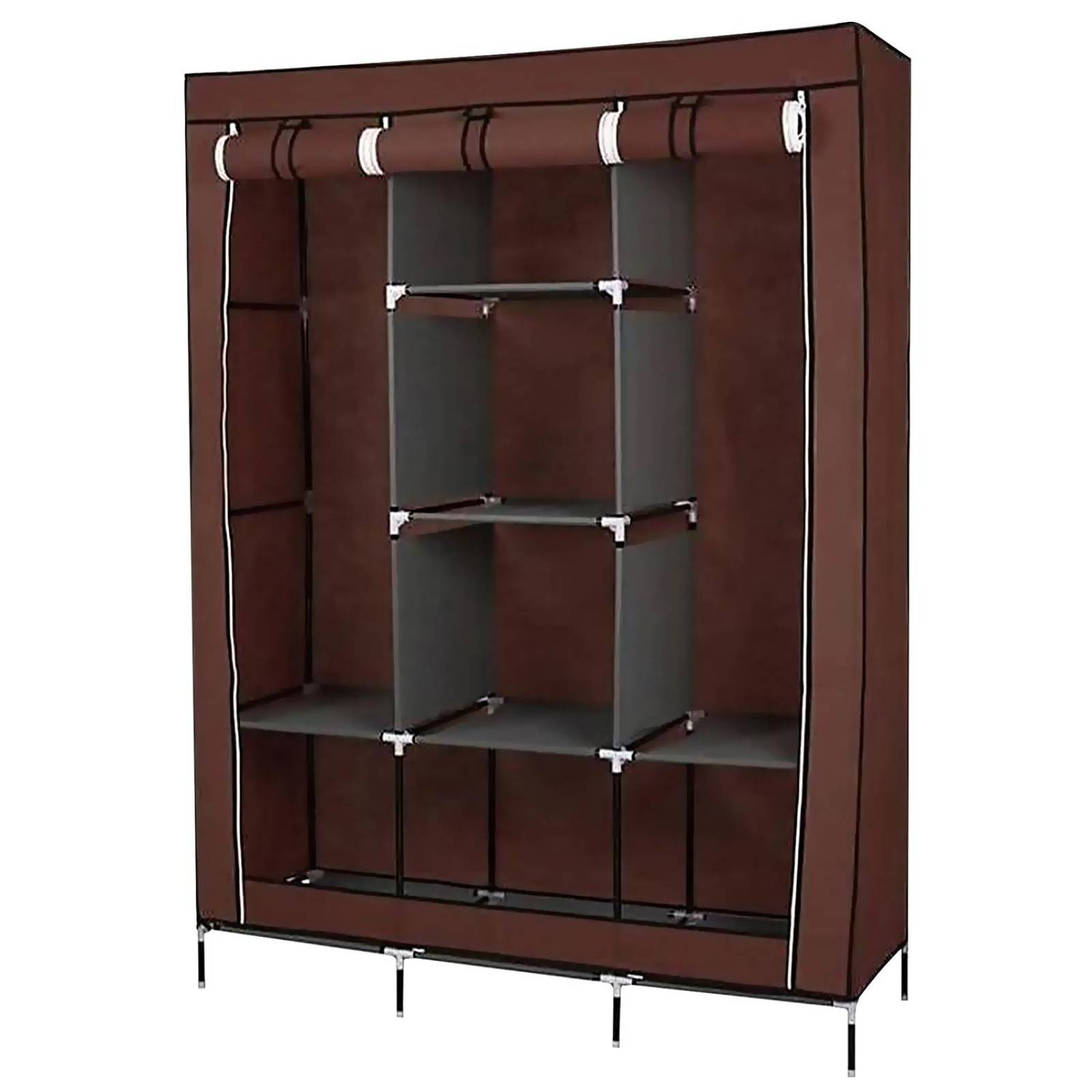 Zapatera Closet Plegable Mueble Guarda Ropa Ropero 3 Puertas Café