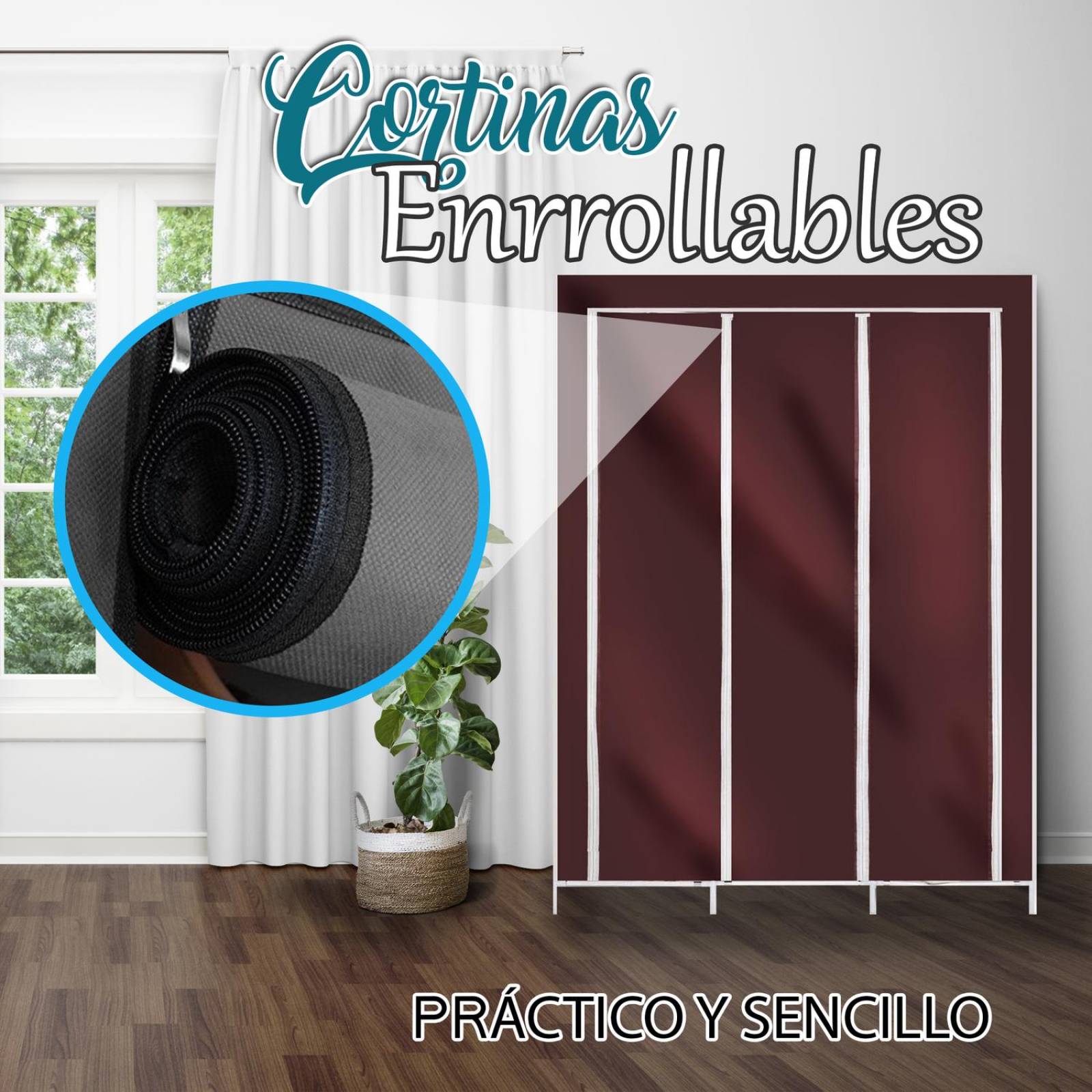 Zapatera Closet Plegable Mueble Guarda Ropa Ropero 3 Puertas Café