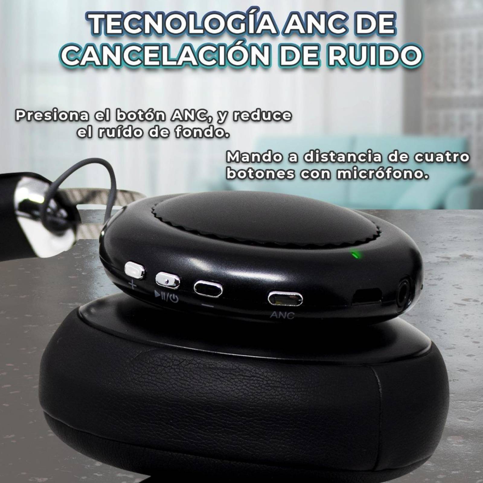 Audifonos De Diadema Bluetooth Cancelacion De Ruido Anc Piel .