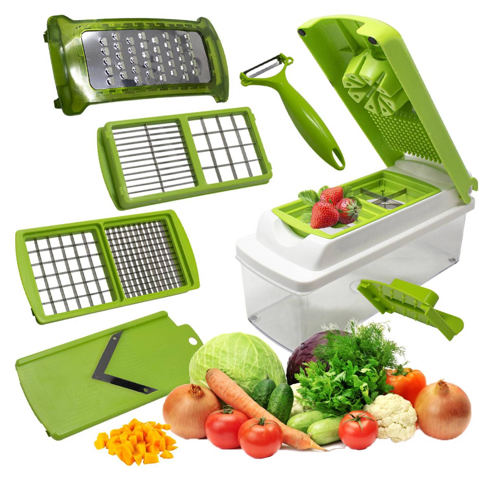 Cortador Rallador Rebanador De Verduras 7 En 1 Tipo Slicer 