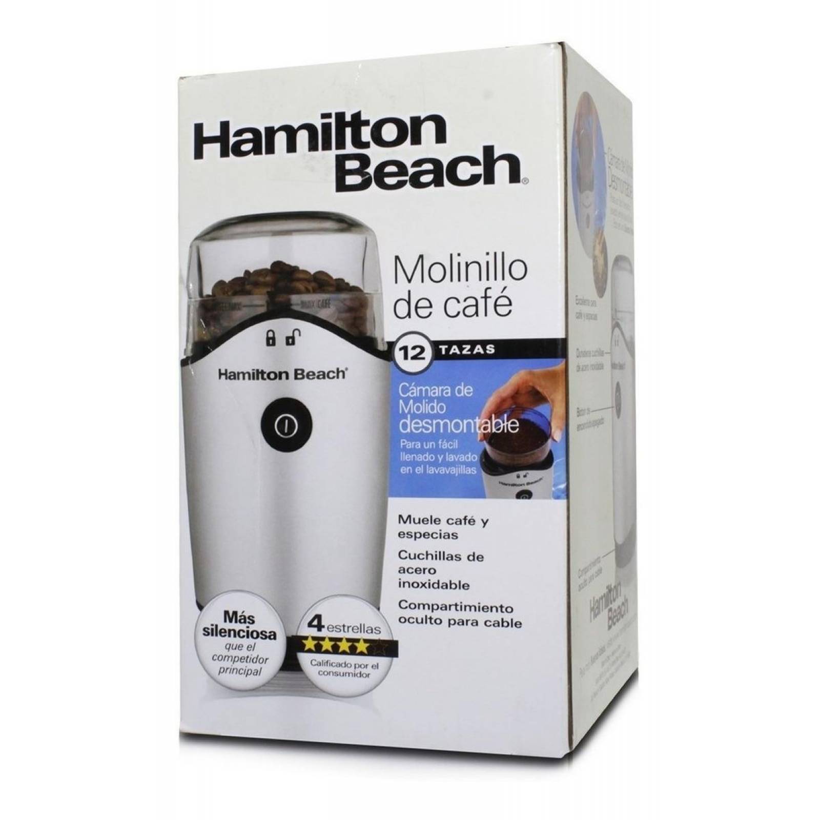 Molino De Cafe Y Especias Hamilton Beach 12 Tazas 80350r 