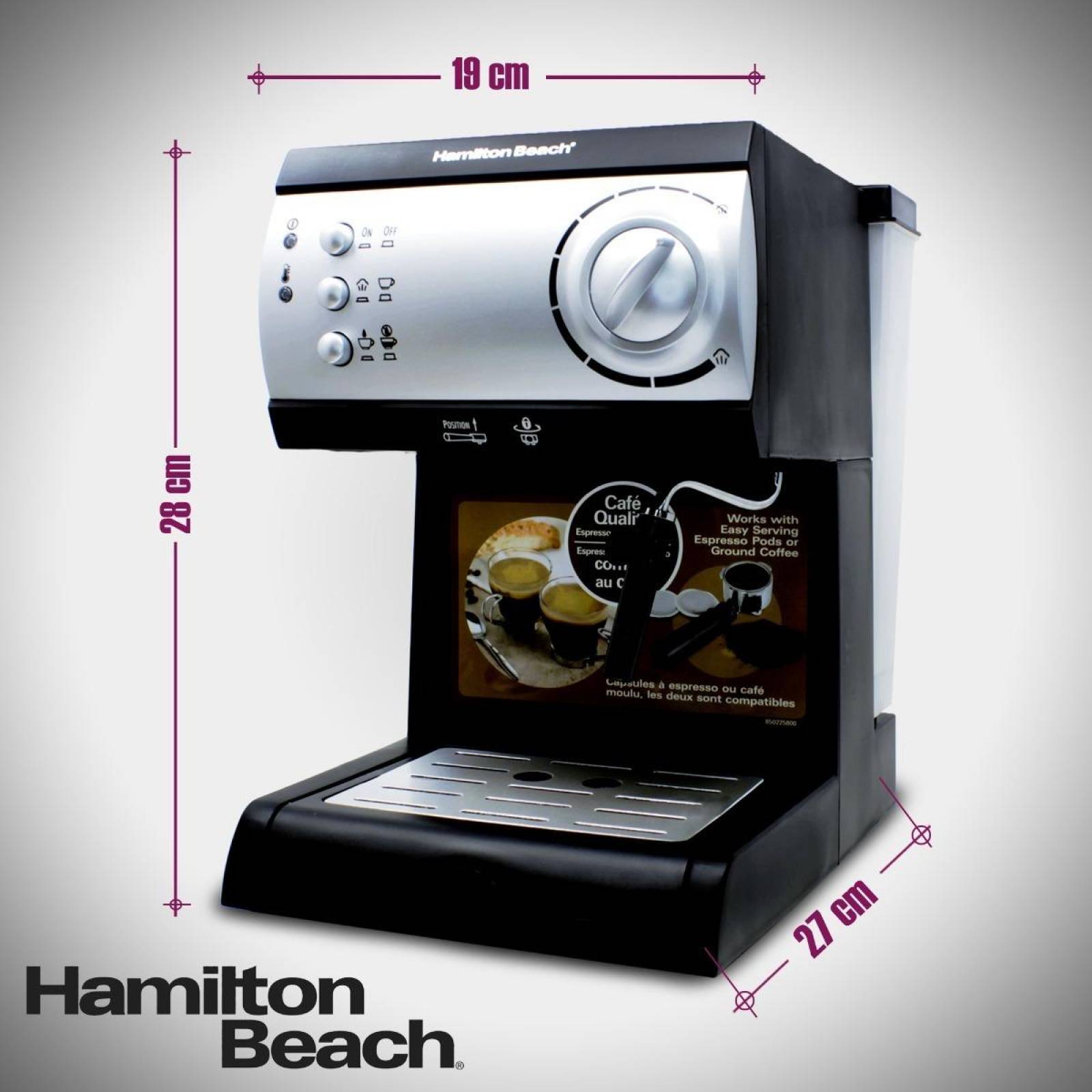 Máquina De Espresso Hamilton Beach 40715 Cafétera Capuccino 