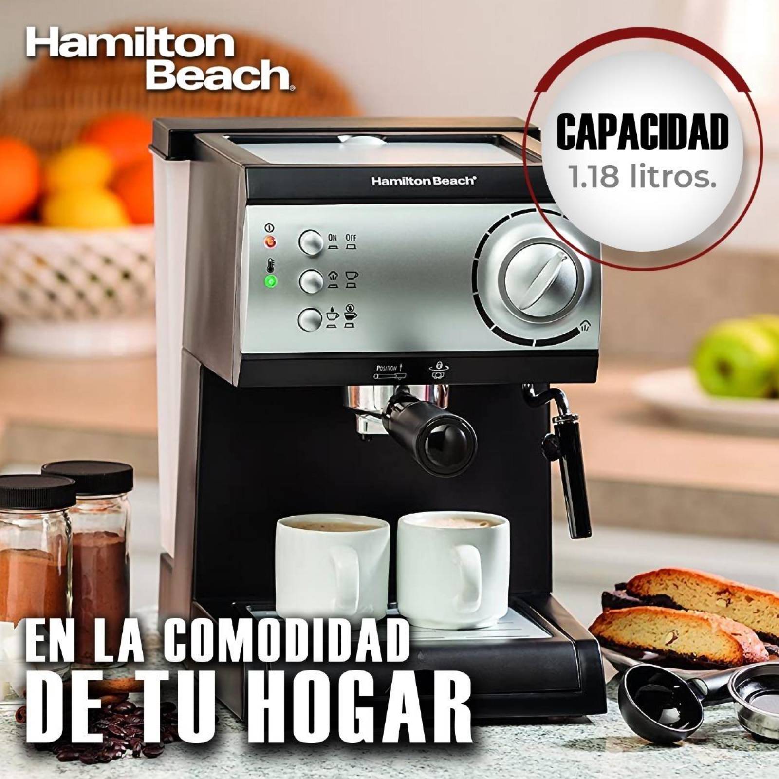 Máquina De Espresso Hamilton Beach 40715 Cafétera Capuccino 
