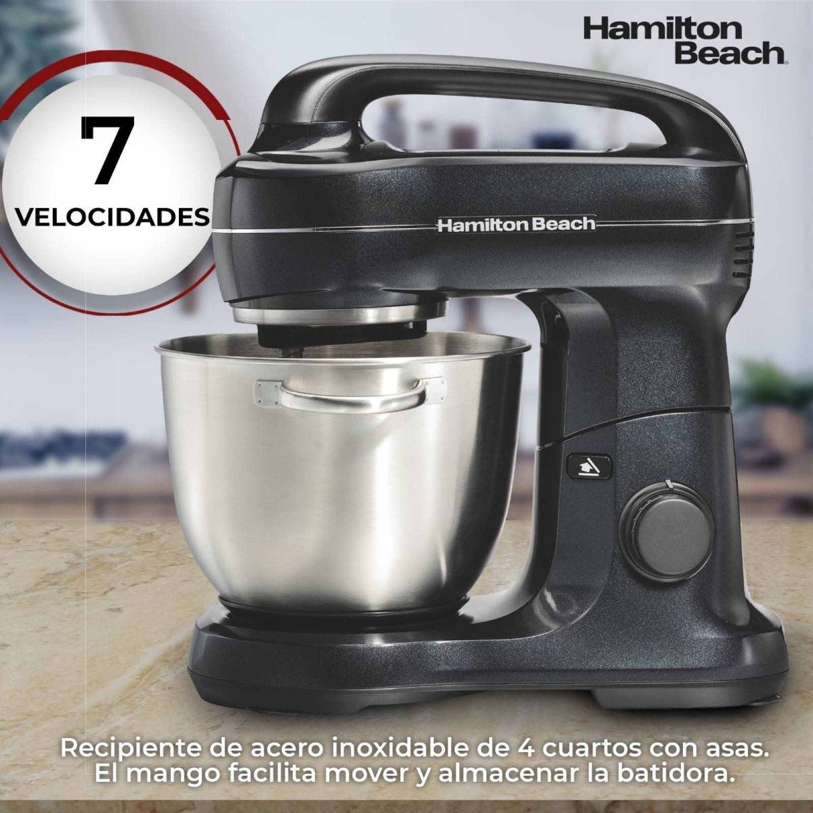 Batidora Hamilton Beach De Pedestal 63394 7 Velocidades Negro