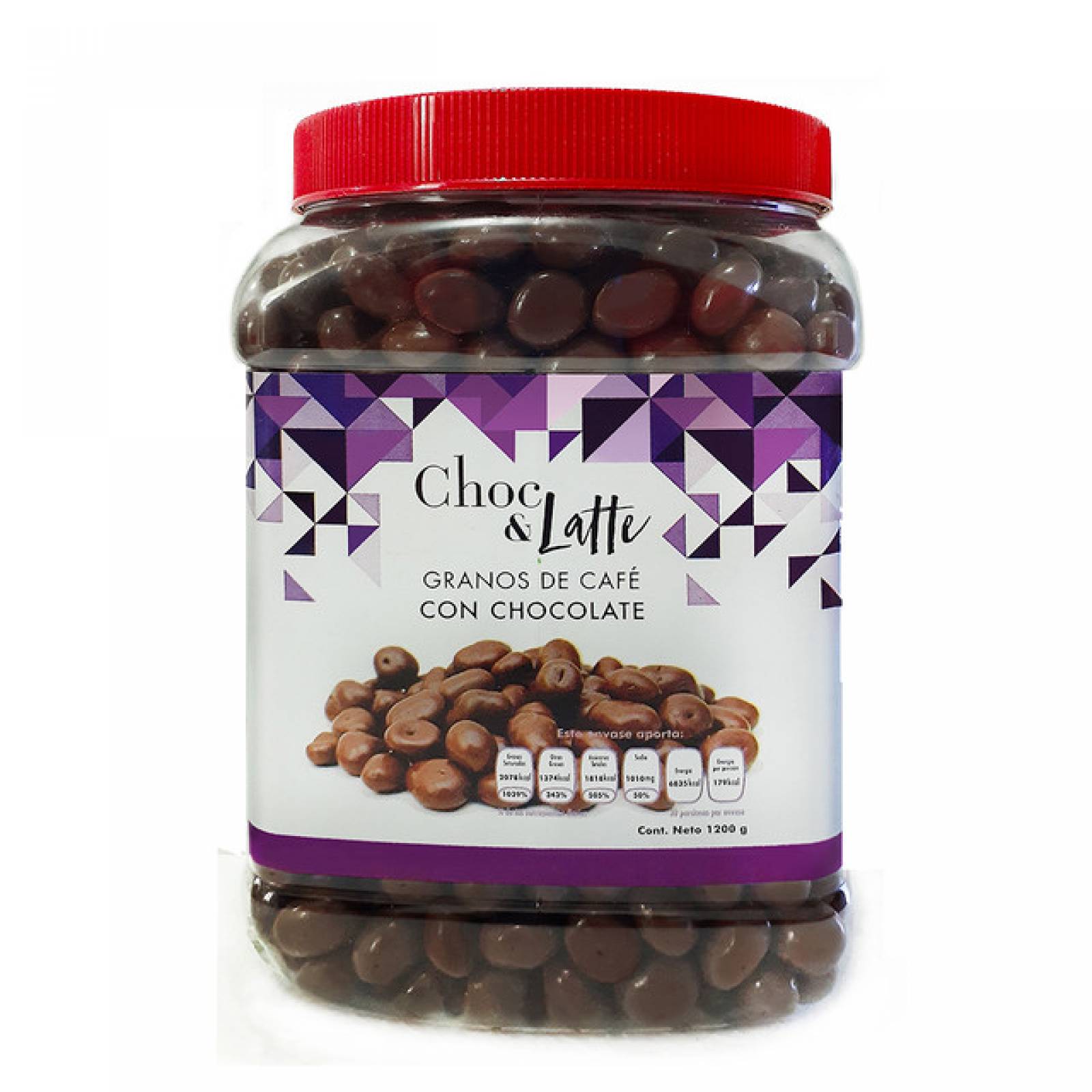 Grano de Café Cubierto de Chocolate, CHOC AND LATTE, Vitrolero 1,200g