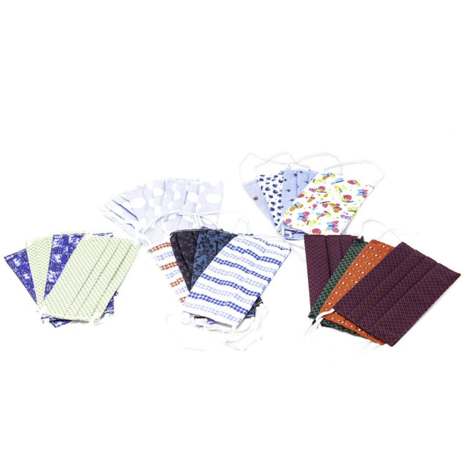 Cubrebocas de Tela estampada, lavable y reutilizable 1 - Paquete de 20 