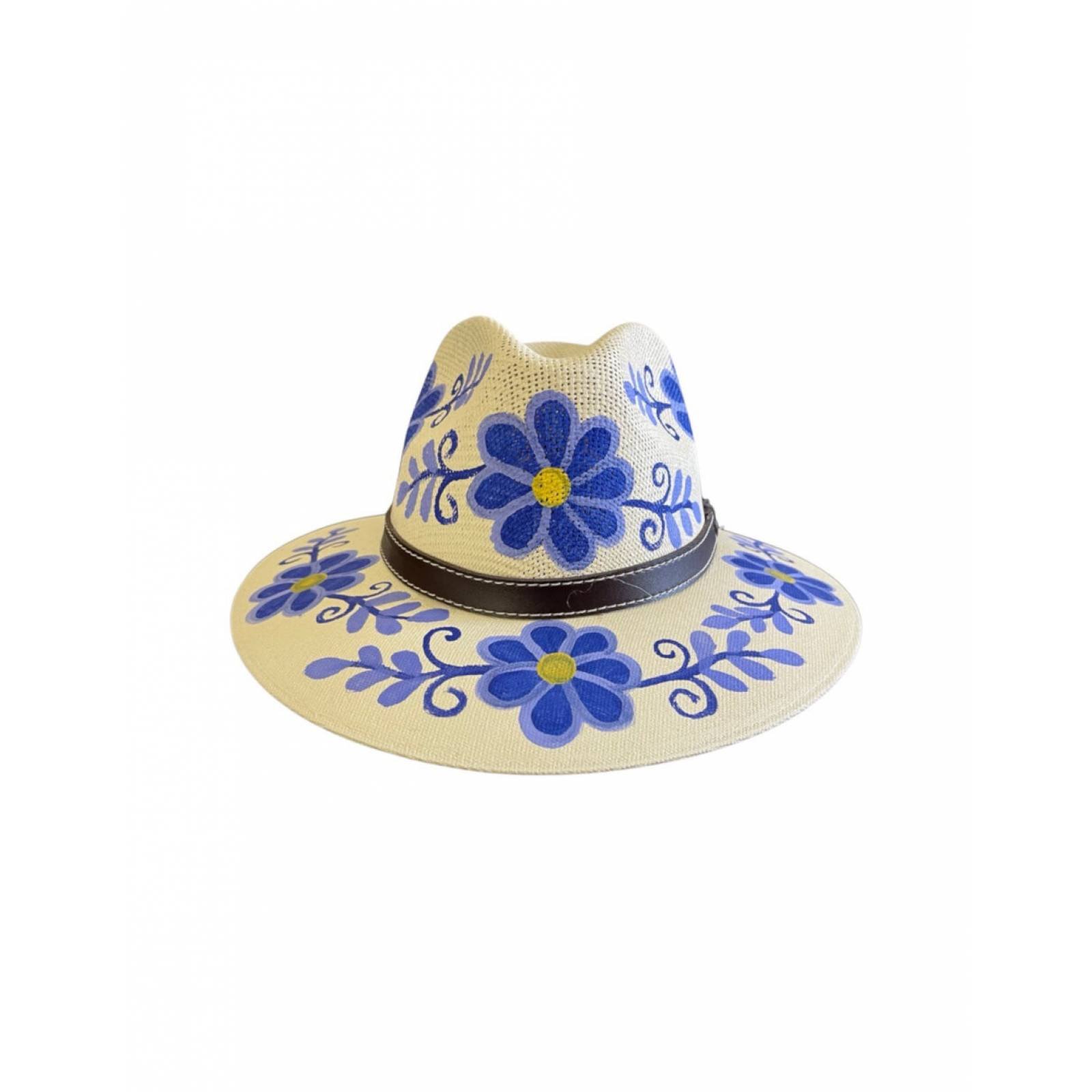 Sombrero artesanal de lona pintado a mano para mujer