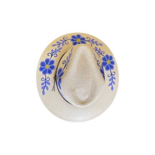 Sombrero artesanal de lona pintado a mano para mujer
