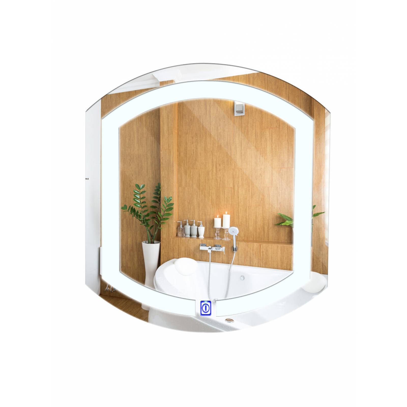 Espejo para baño ovalado con luz led encendido touch 60 x 52 cm ARD