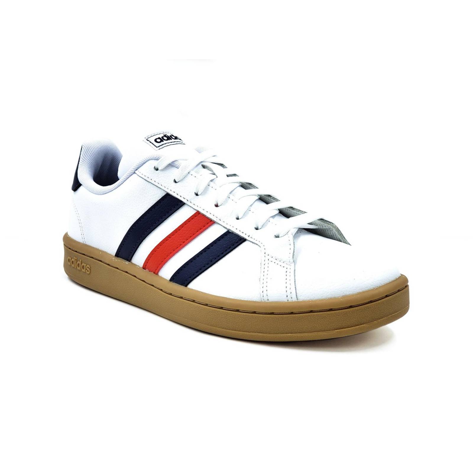 Tenis Adidas Grand Court EE7888 Blanco/Cafe-Hombre 