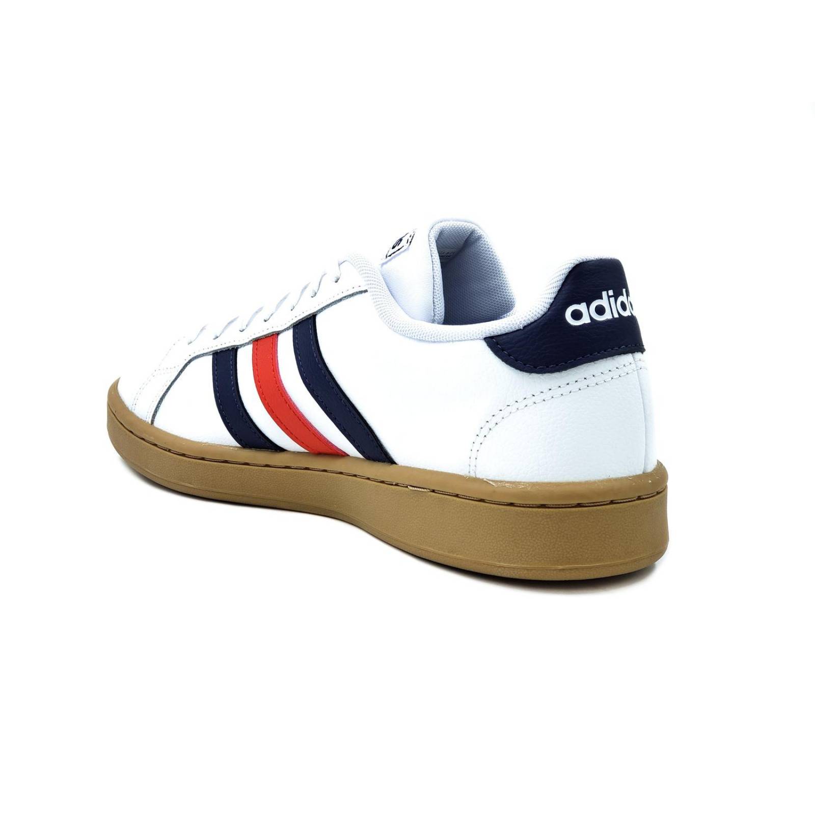 Tenis Adidas Grand Court EE7888 Blanco/Cafe-Hombre 