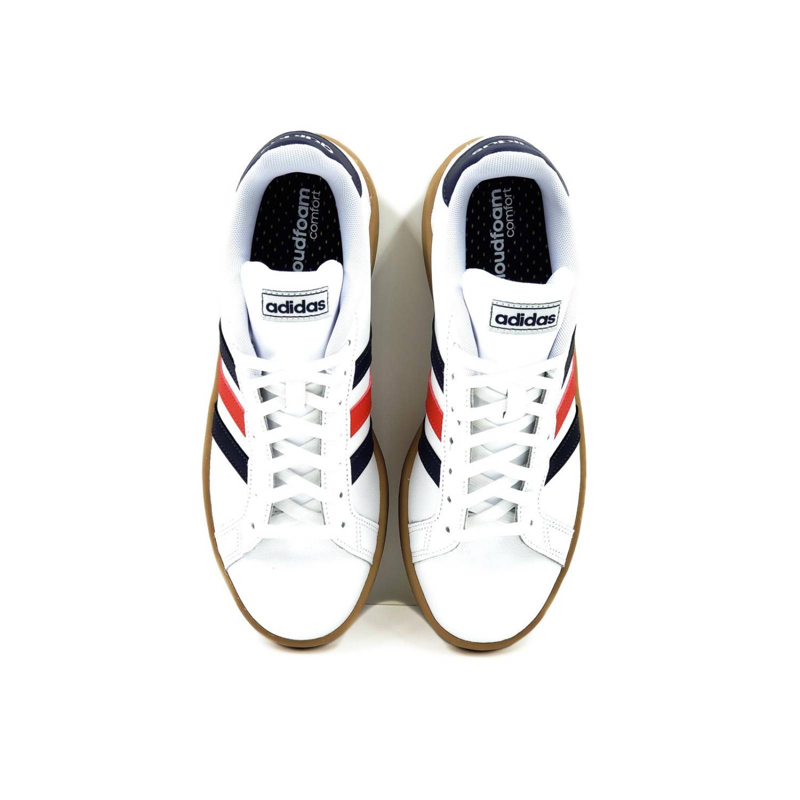 Tenis Adidas Grand Court EE7888 Blanco/Cafe-Hombre 