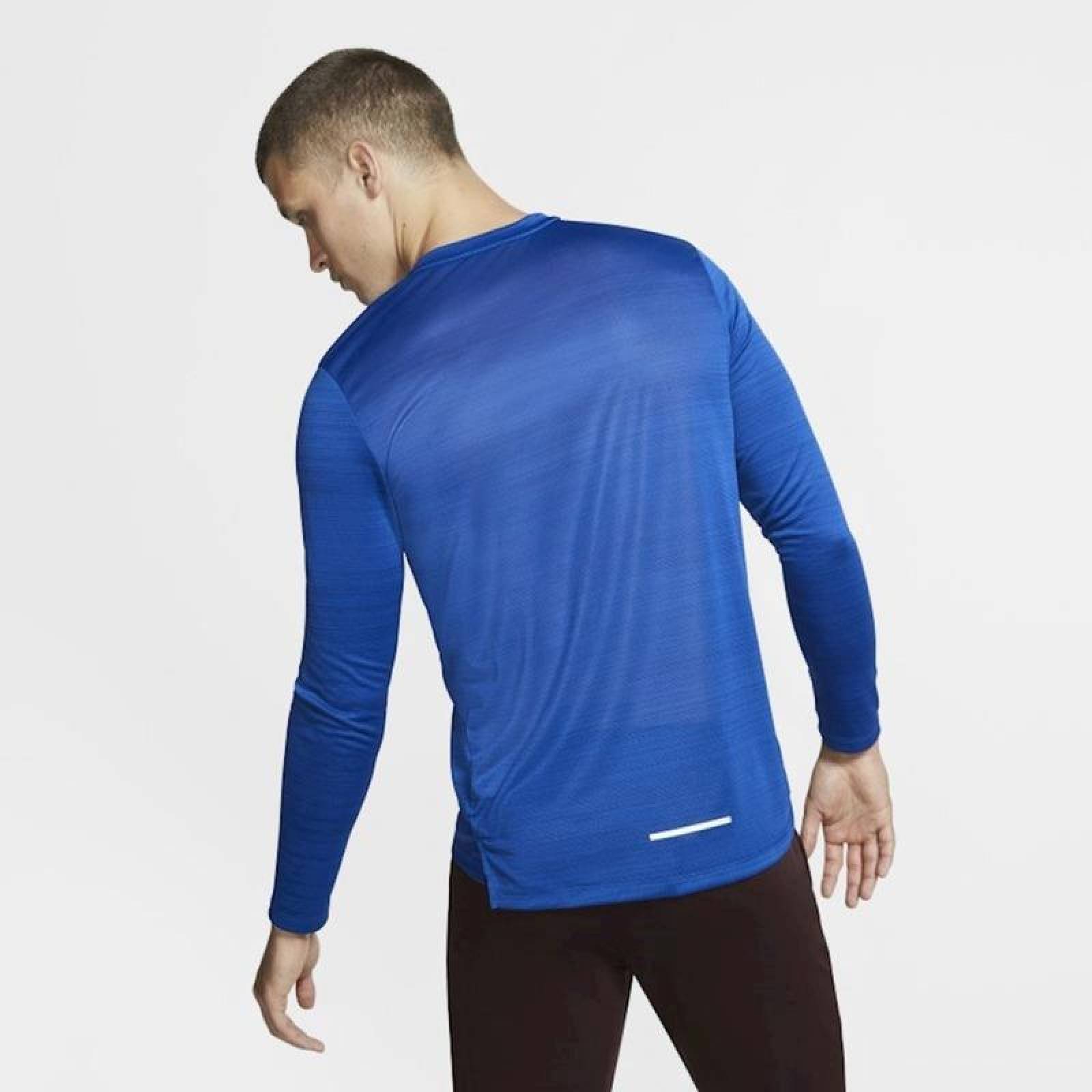 Playera Nike Dri Fit Miler Manga Larga Para Hombre Aj7568-43 