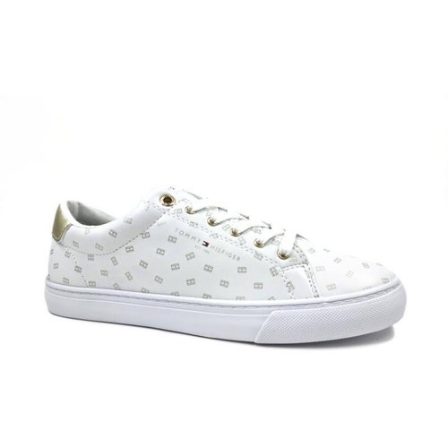 Tenis Tommy Hilfiger All Over Flag Fw0fw05812 Blanco-mujer