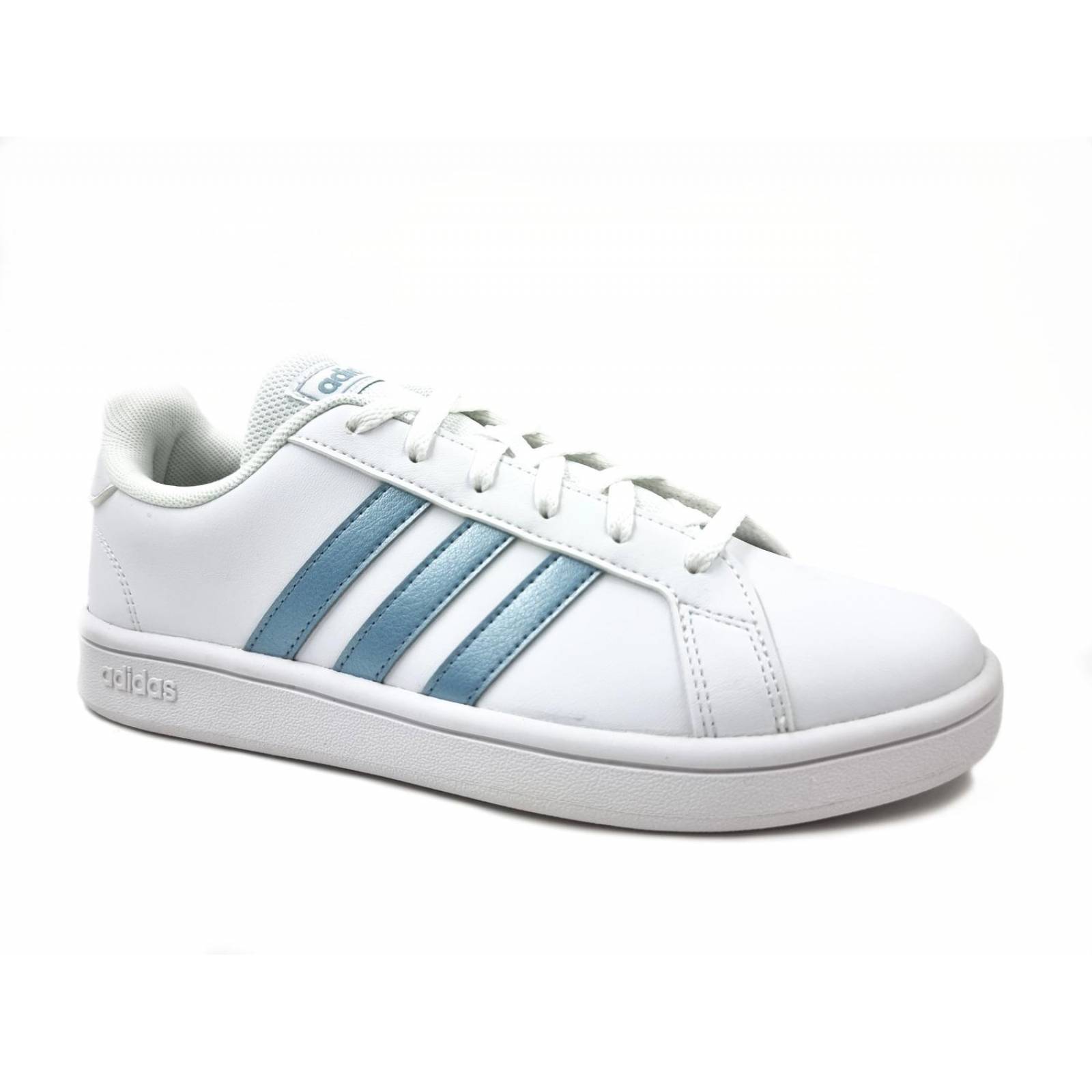Tenis Adidas Grand Court Base GZ8164 Blanco/Azul-Juvenil 