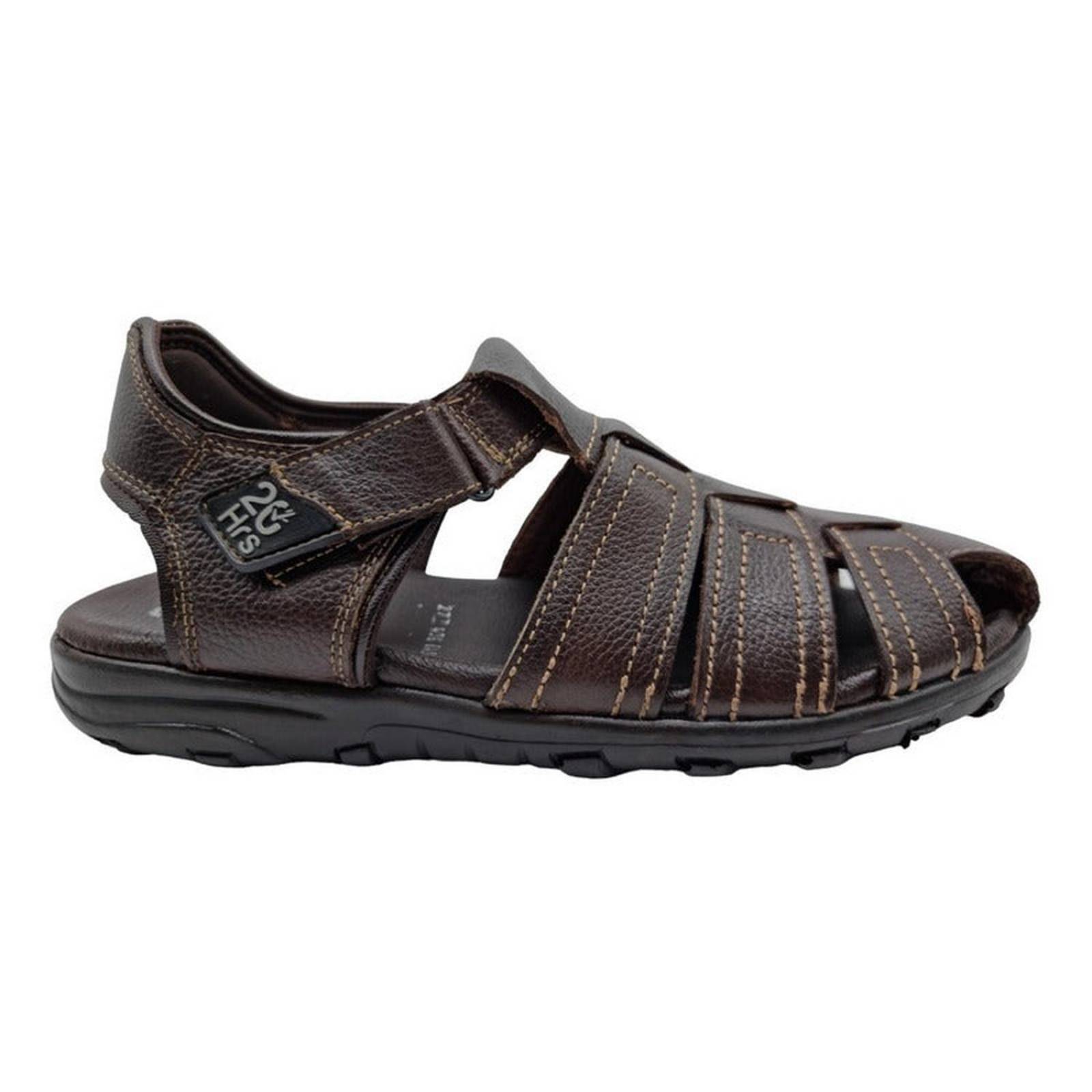 Sandalia Huarache Hombre Piel Cafe Rocca 20 Hrs 406 25 30 Cm