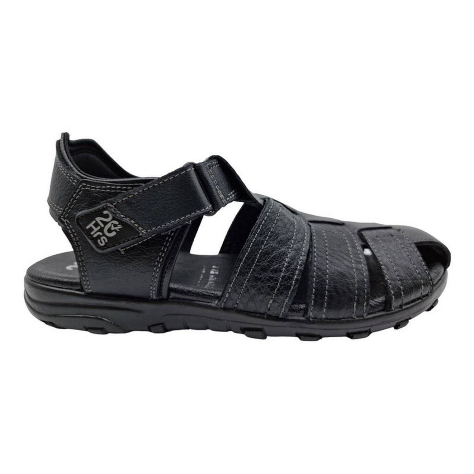 Sandalias Huarache Hombre Piel Negro 20 Hrs 406 25-30 Cm 