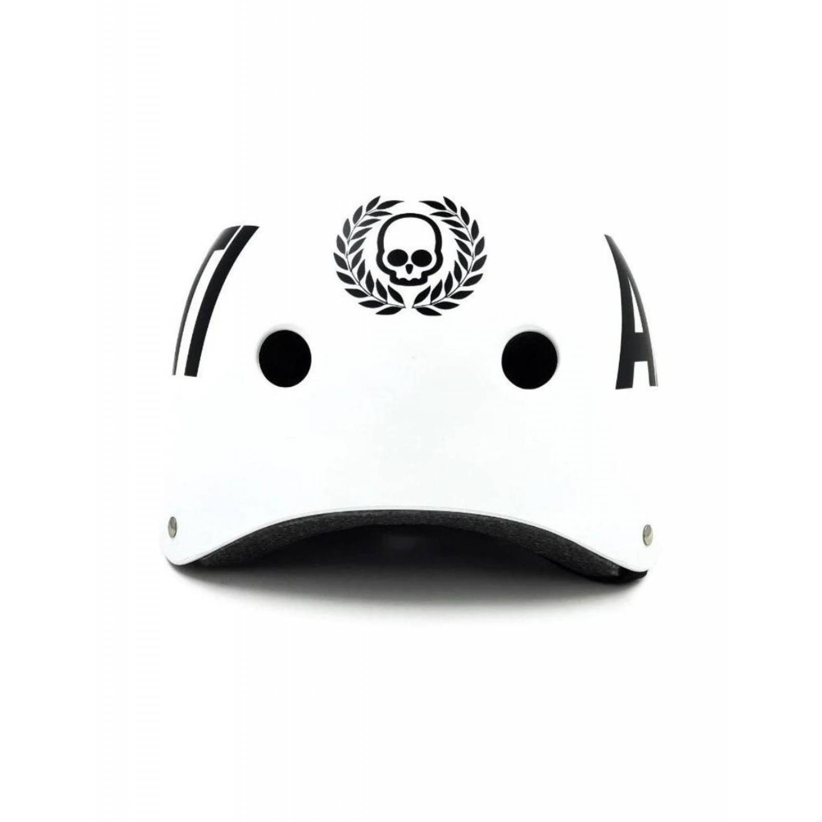 Casco Skate Antifashion Blanco Con Negro Estilo Fox Xtreme 