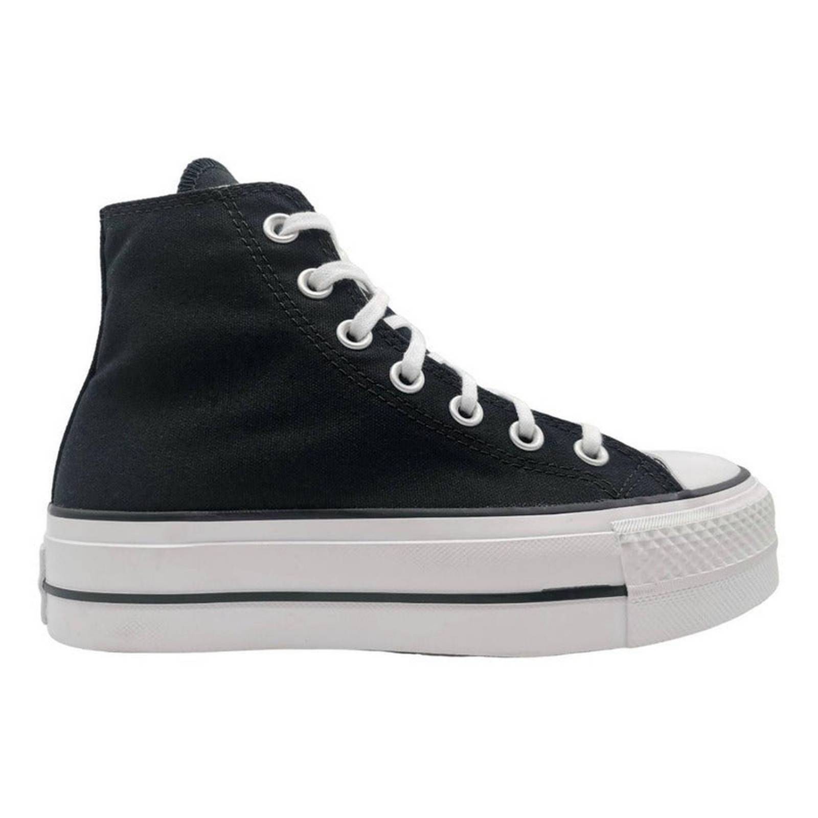 Converse Plataforma Chuck Taylor Bota Negro Lona 