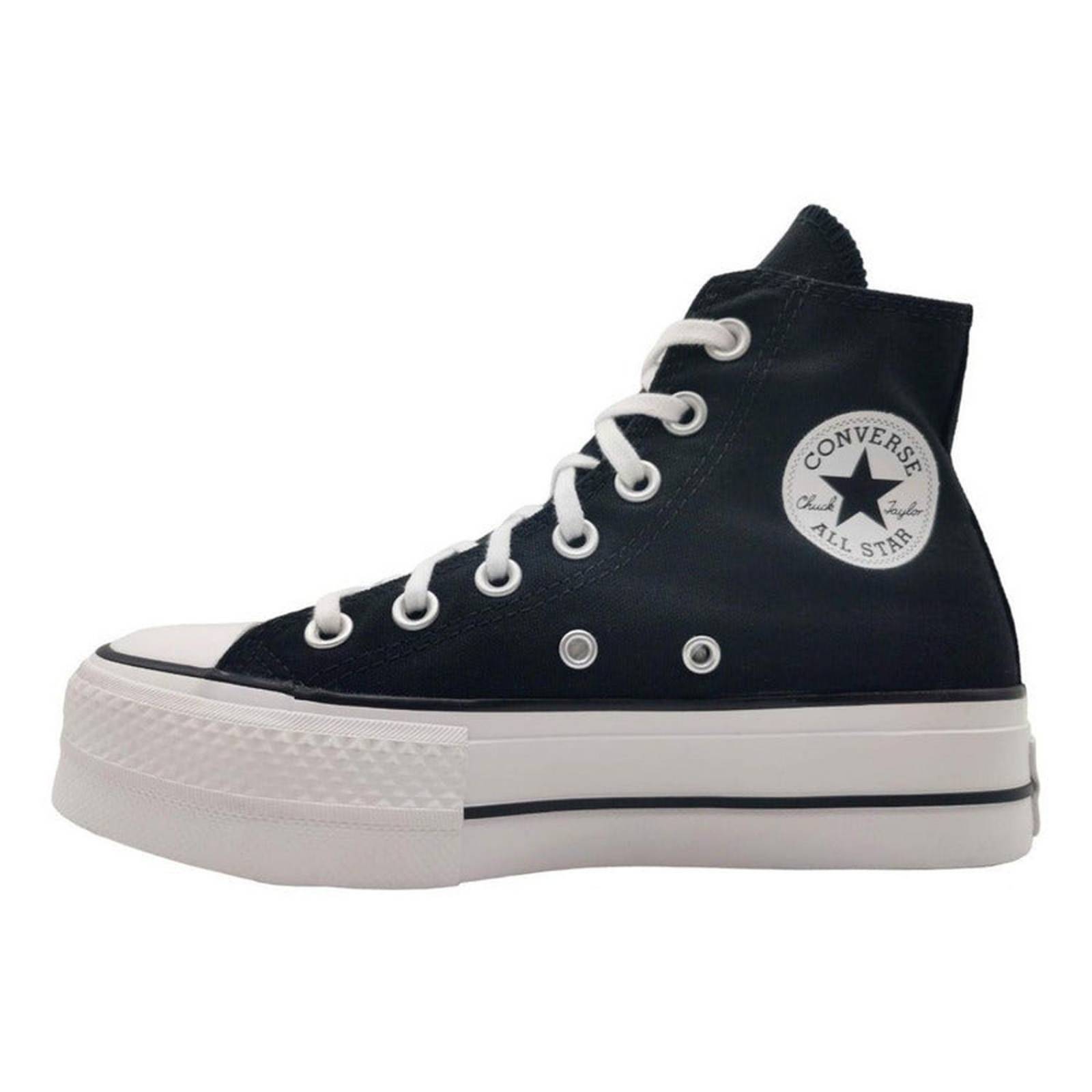 Converse Plataforma Chuck Taylor Bota Negro Lona 