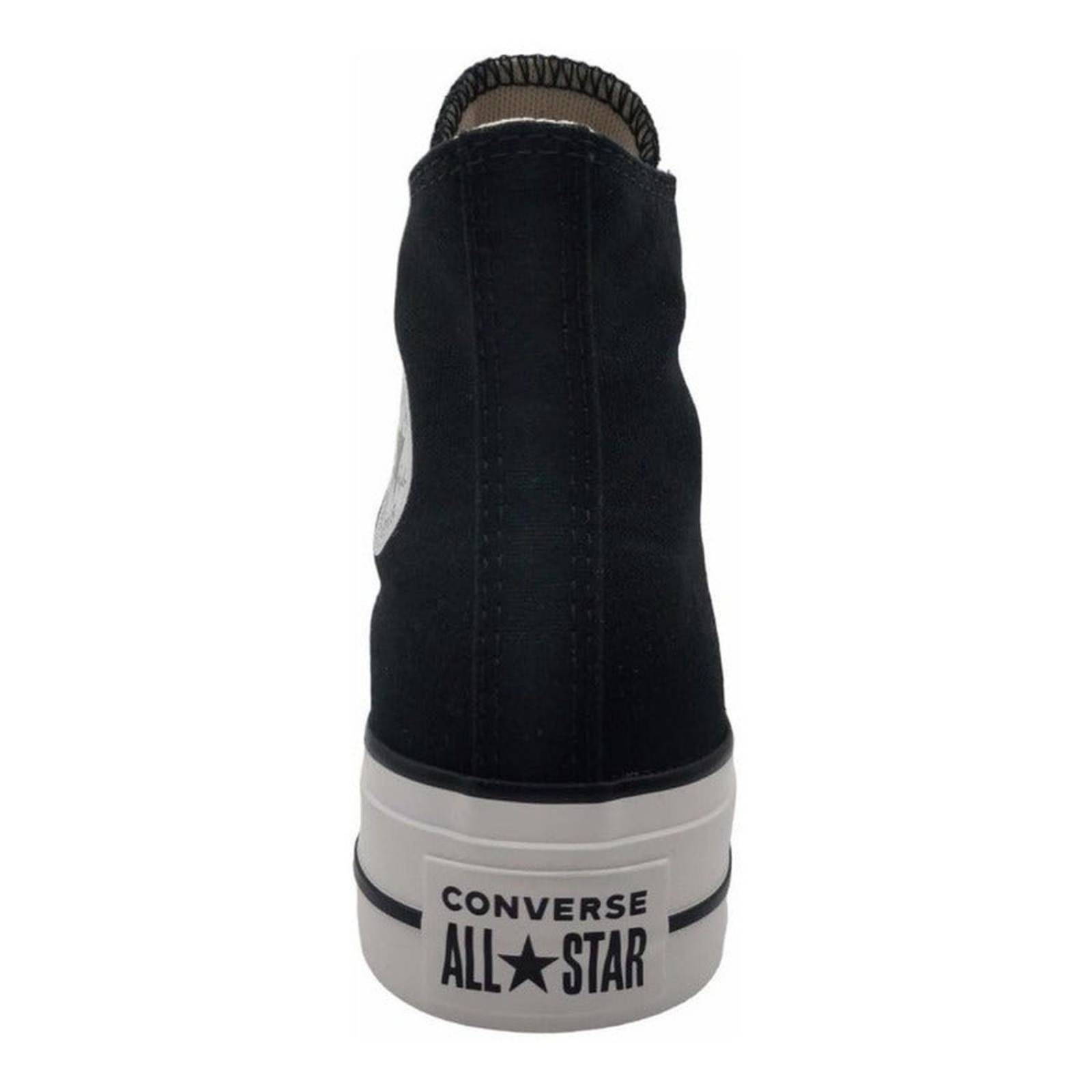 Converse Plataforma Chuck Taylor Bota Negro Lona 