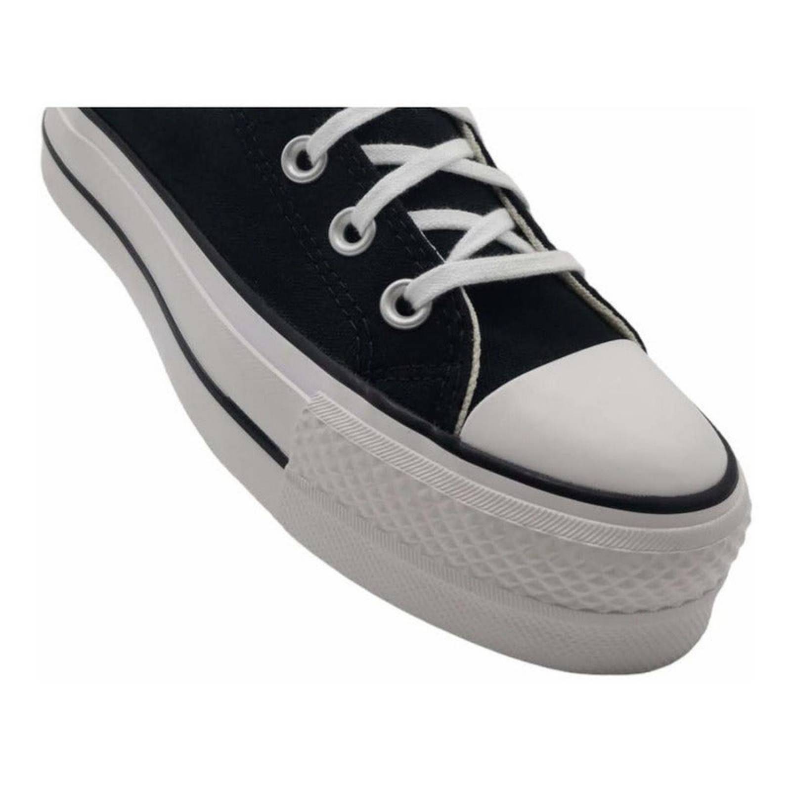 Converse Plataforma Chuck Taylor Bota Negro Lona 
