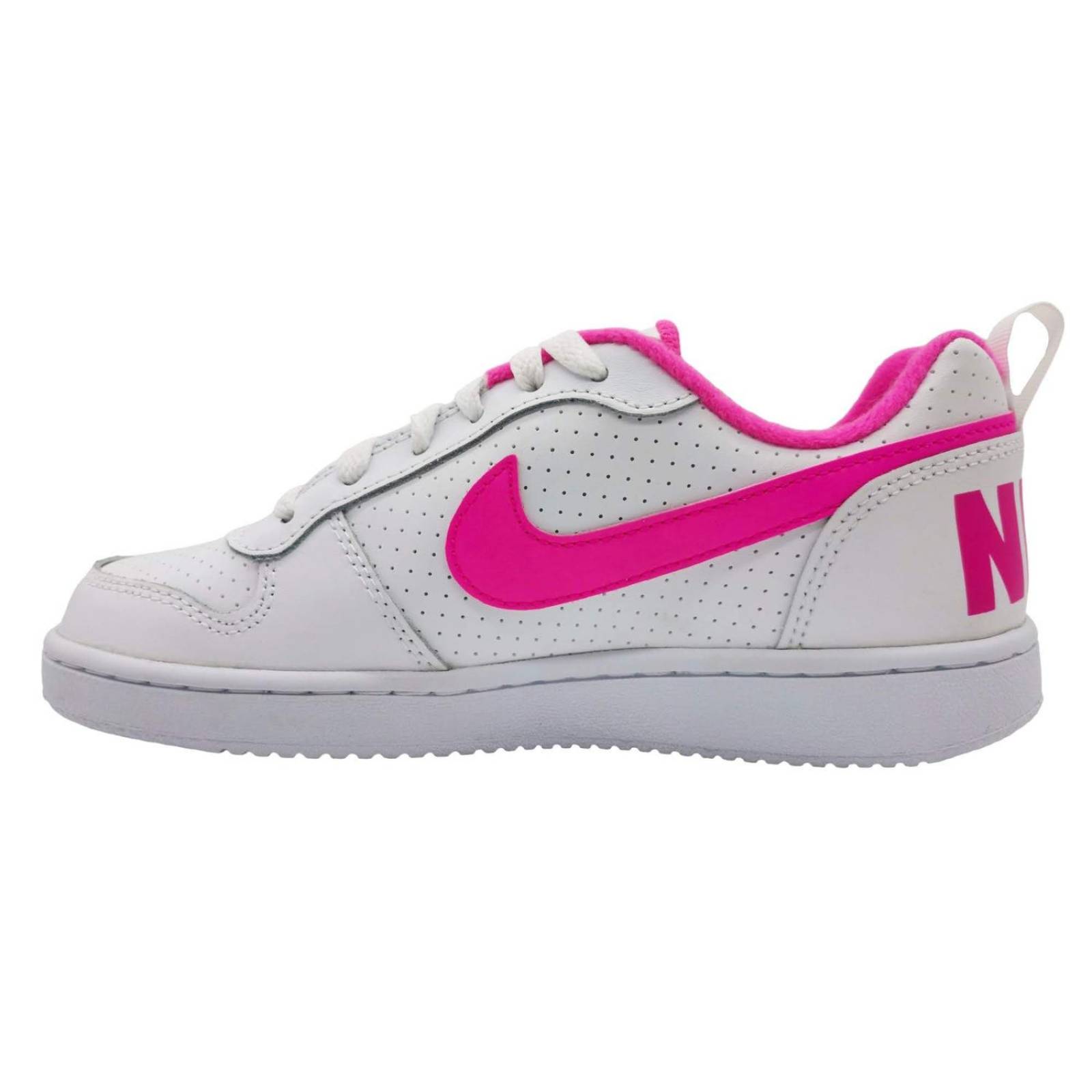Tenis Nike Court Boroug Low GS Para Mujer Blanco-Rosa 845104 100 