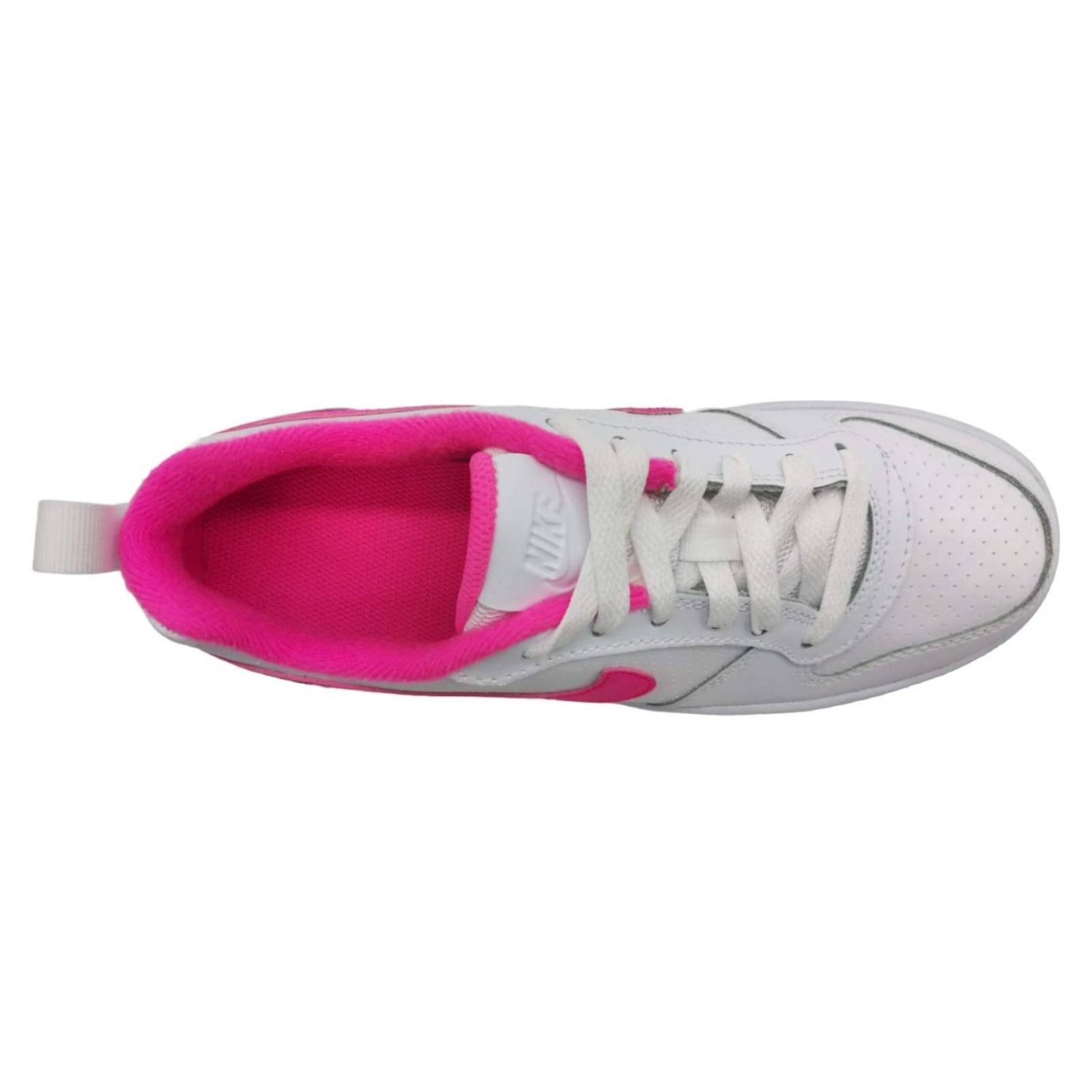 Tenis Nike Court Boroug Low GS Para Mujer Blanco-Rosa 845104 100 