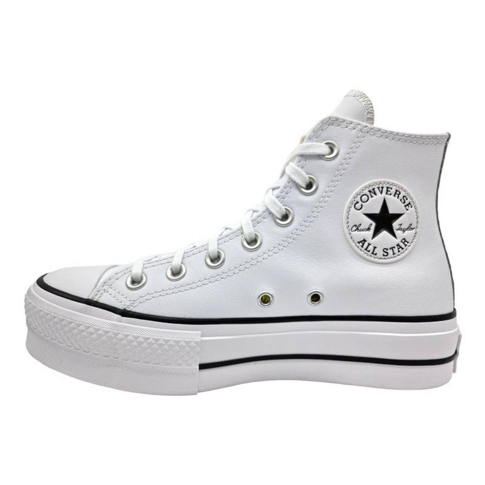 Converse Plataforma All Star Chuck Taylor Bota Blanco Piel