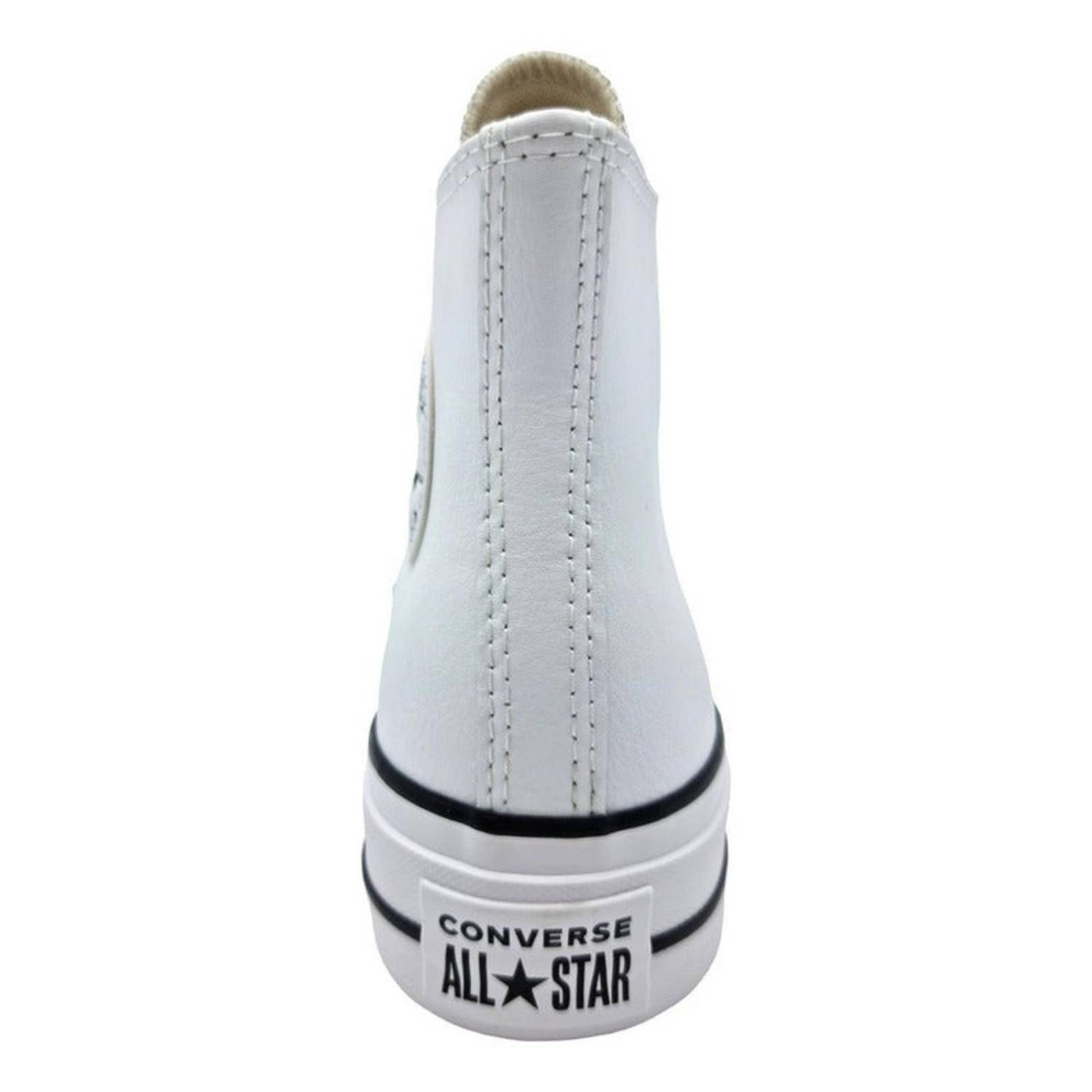 Converse Plataforma All Star Chuck Taylor Bota Blanco Piel 