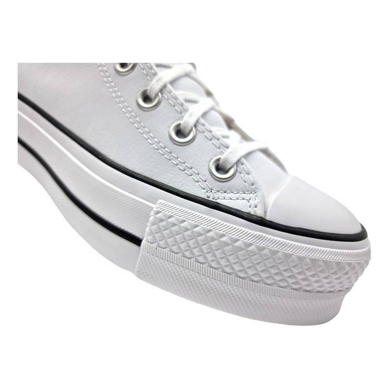 Converse Plataforma All Star Chuck Taylor Bota Blanco Piel 