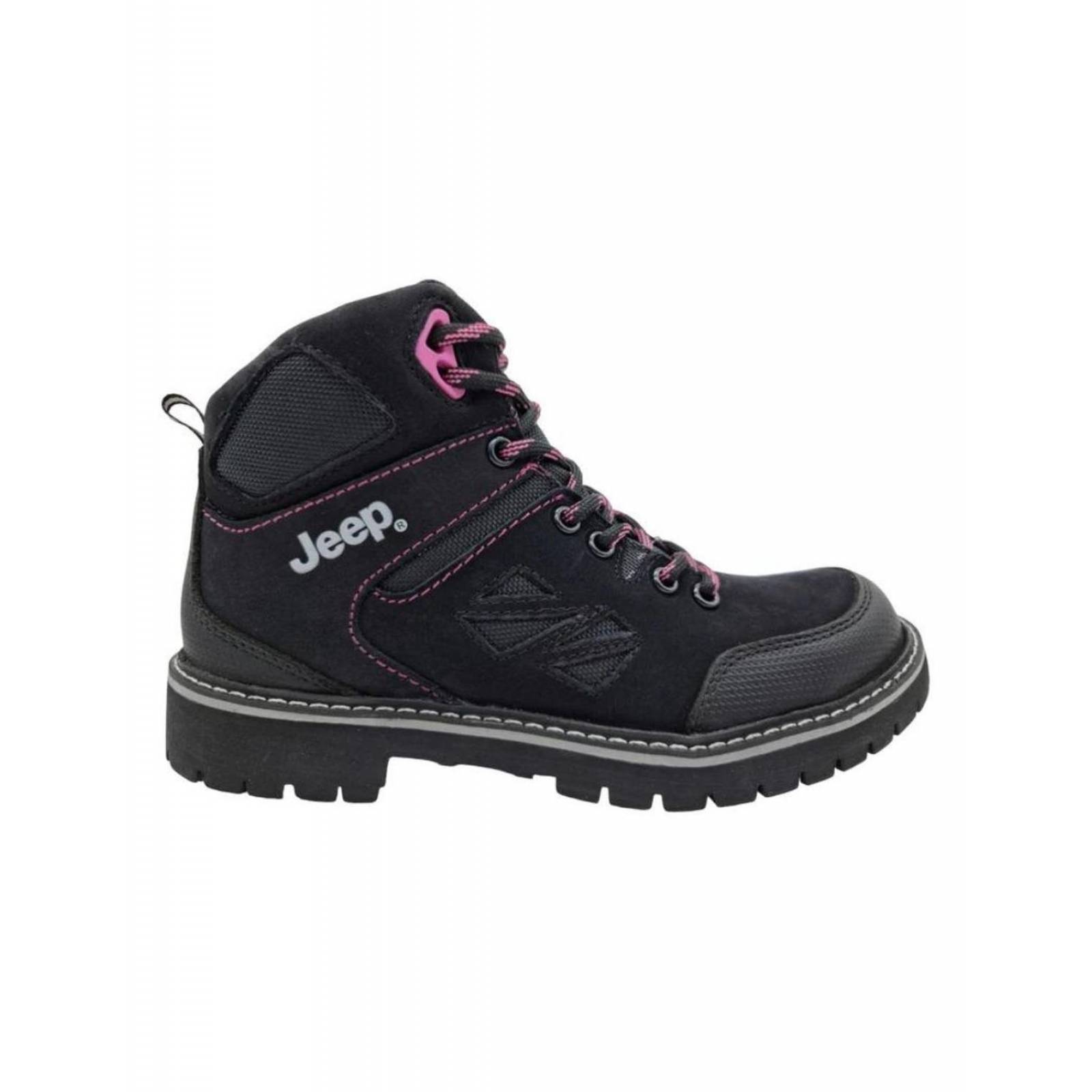 Bota Jeep 10755 De Trabajo Con Casquillo Negro rosa mujer