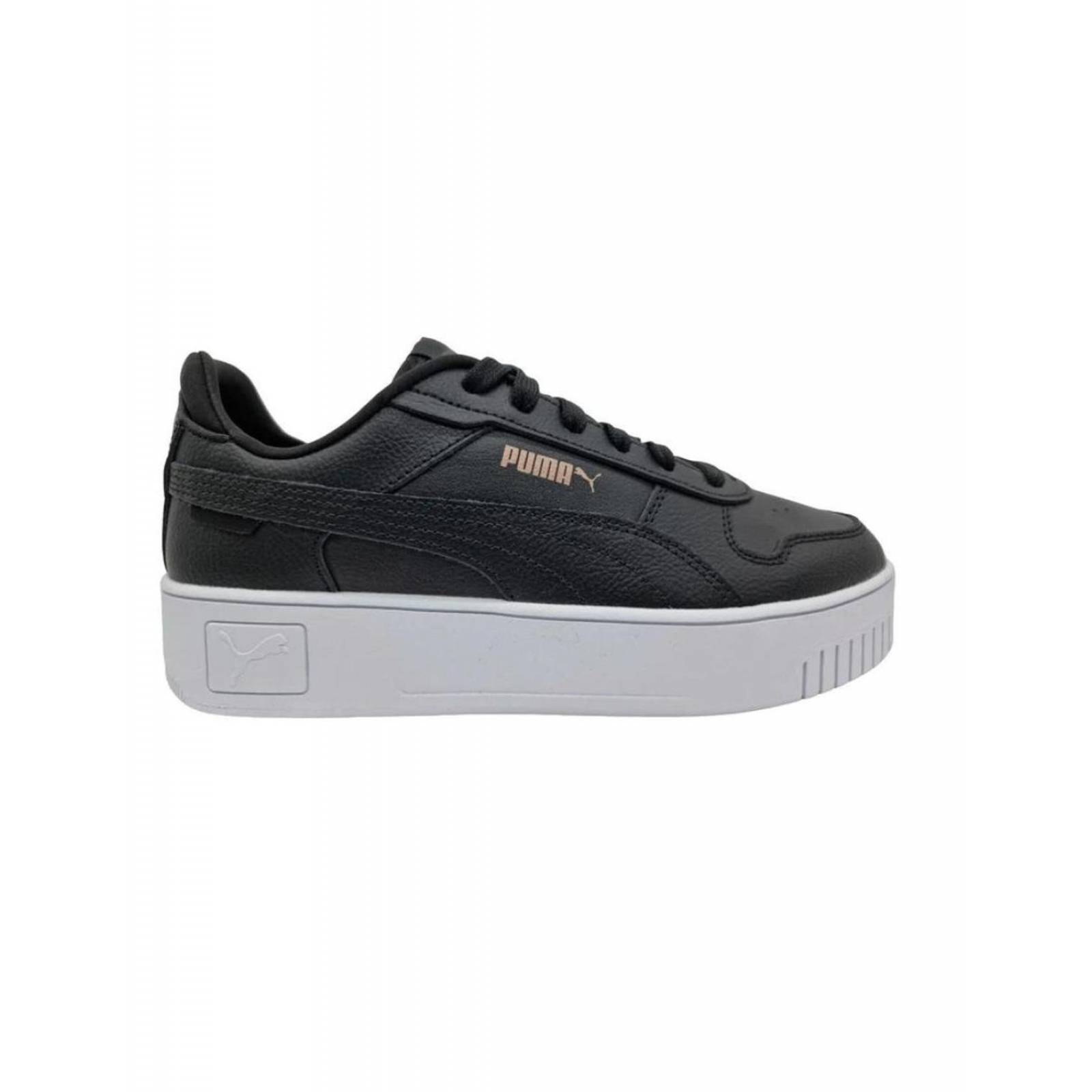 Tenis Puma De Piel Negro Mujer Carina Street Clasico Retro 