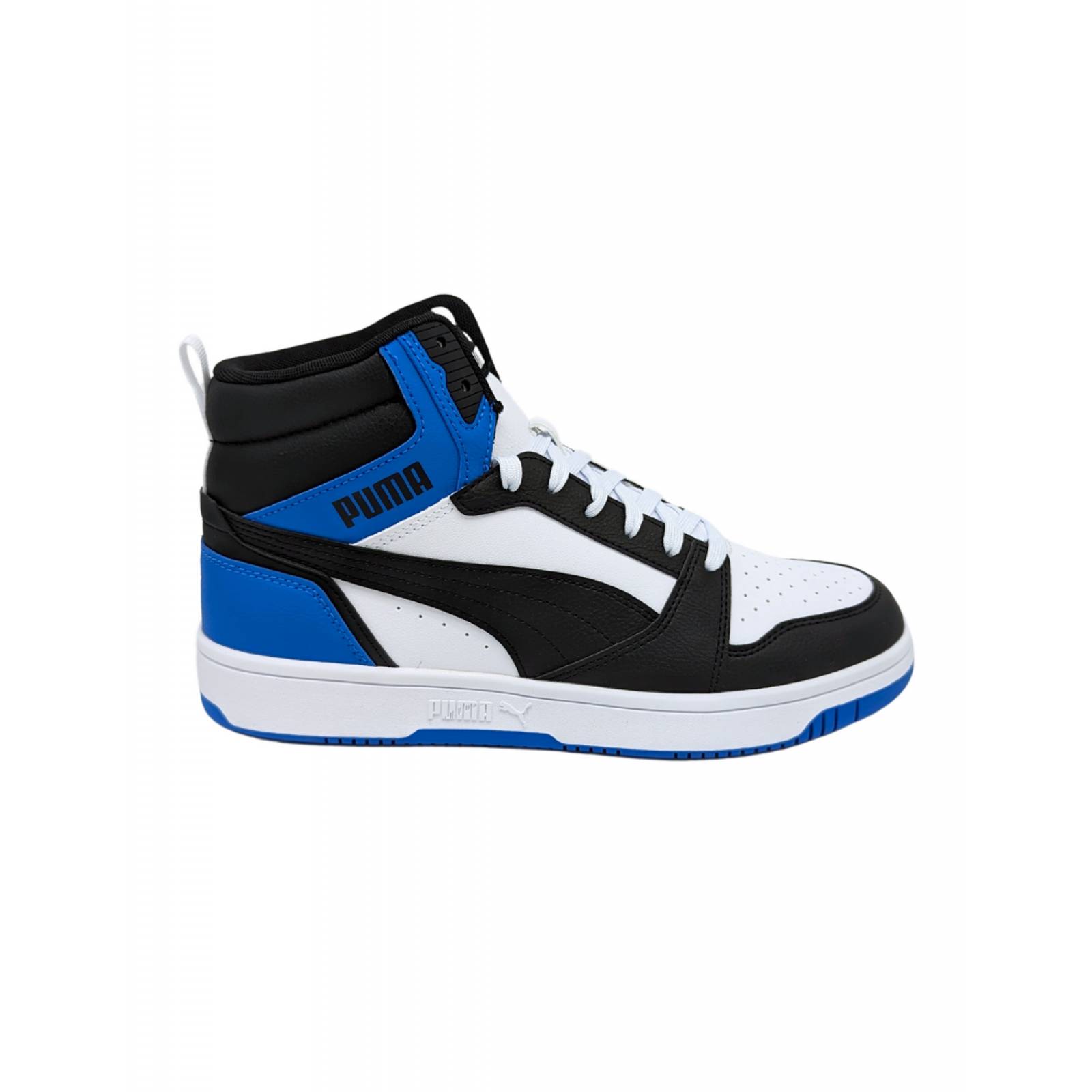 Tenis Puma Rebound V6 Mid Kids Blanco Azul Niños 393832 06 