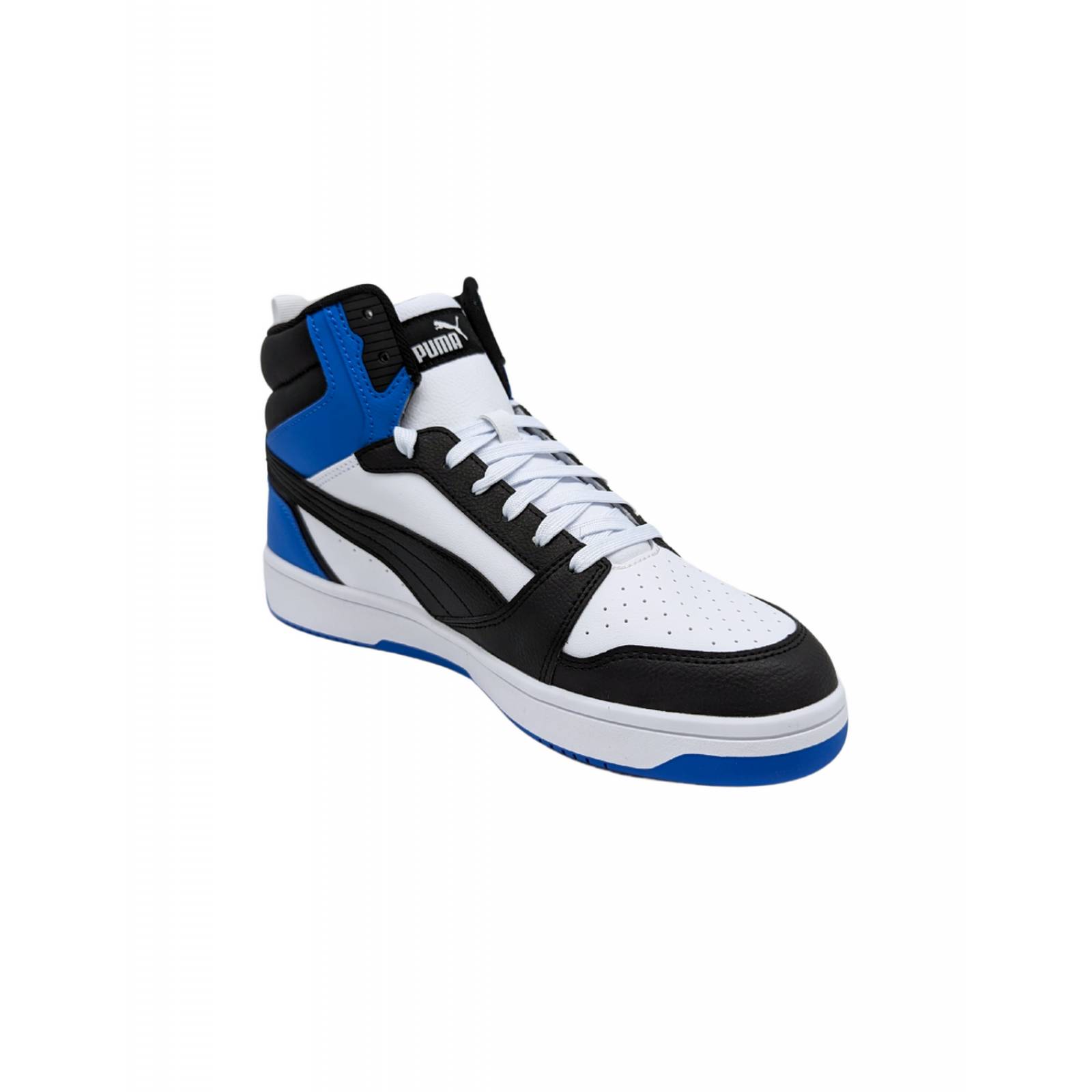 Tenis Puma Rebound V6 Mid Kids Blanco Azul Niños 393832 06 