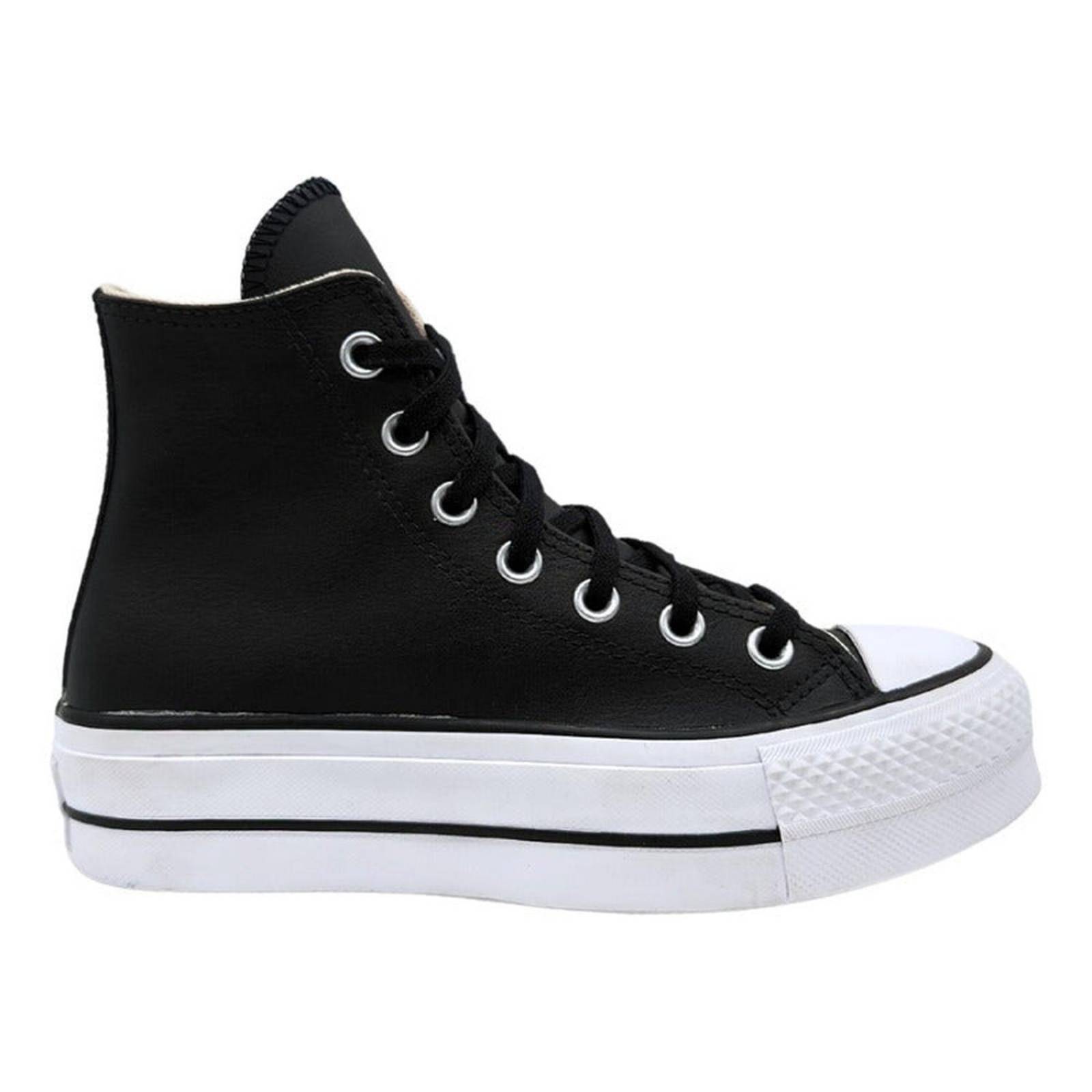 Converse Plataforma All Star Chuck Taylor Bota Negro Piel 