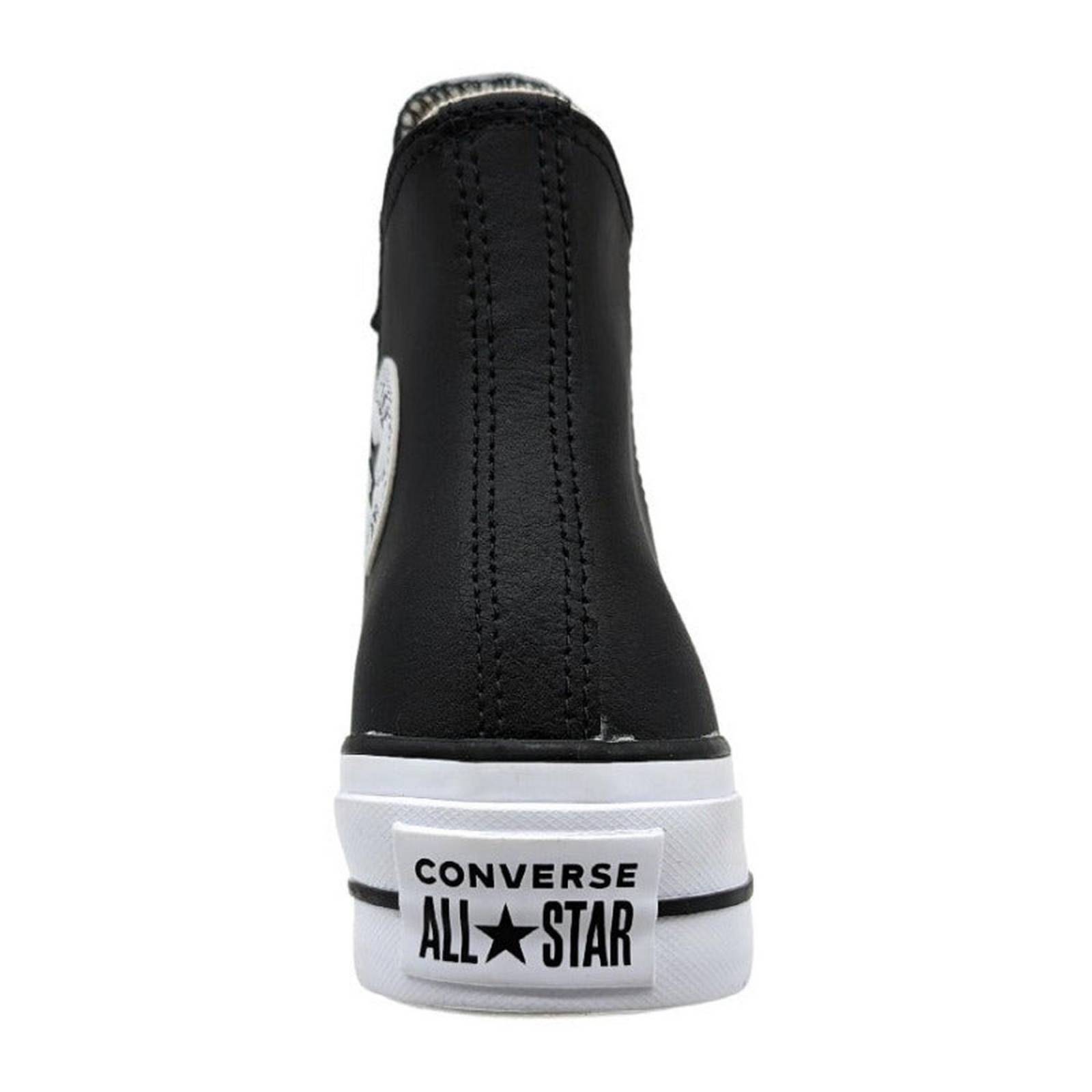 Converse Plataforma All Star Chuck Taylor Bota Negro Piel 