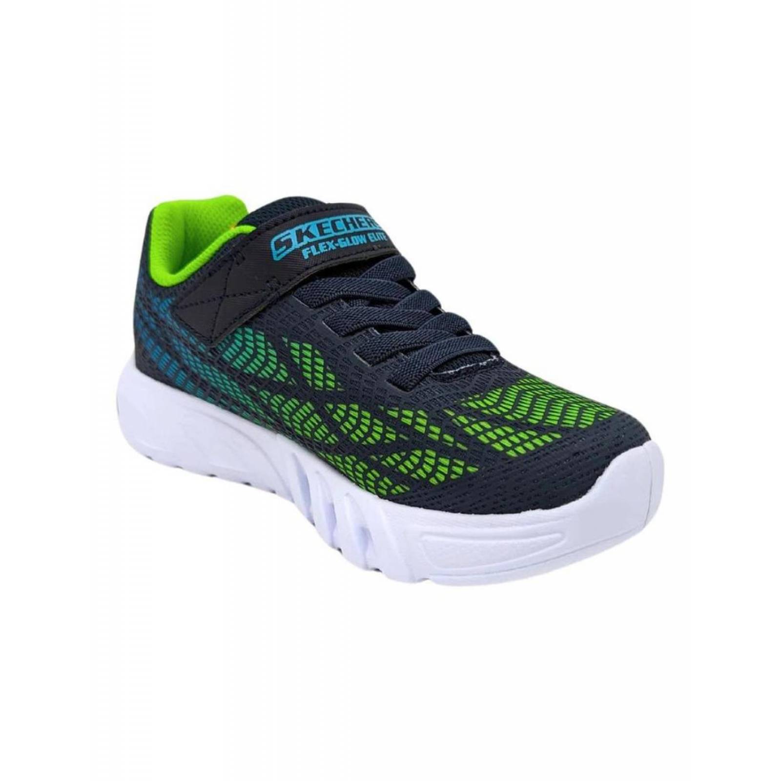 Tenis Skechers Flex Glow Elite Luces Azul 400137n Para Niño 