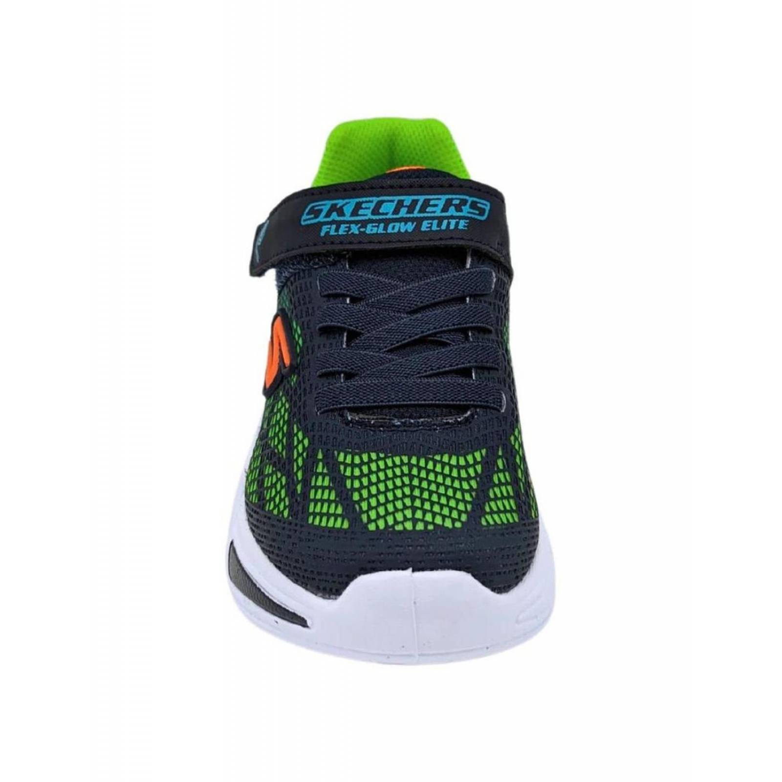 Tenis Skechers Flex Glow Elite Luces Azul 400137n Para Niño 