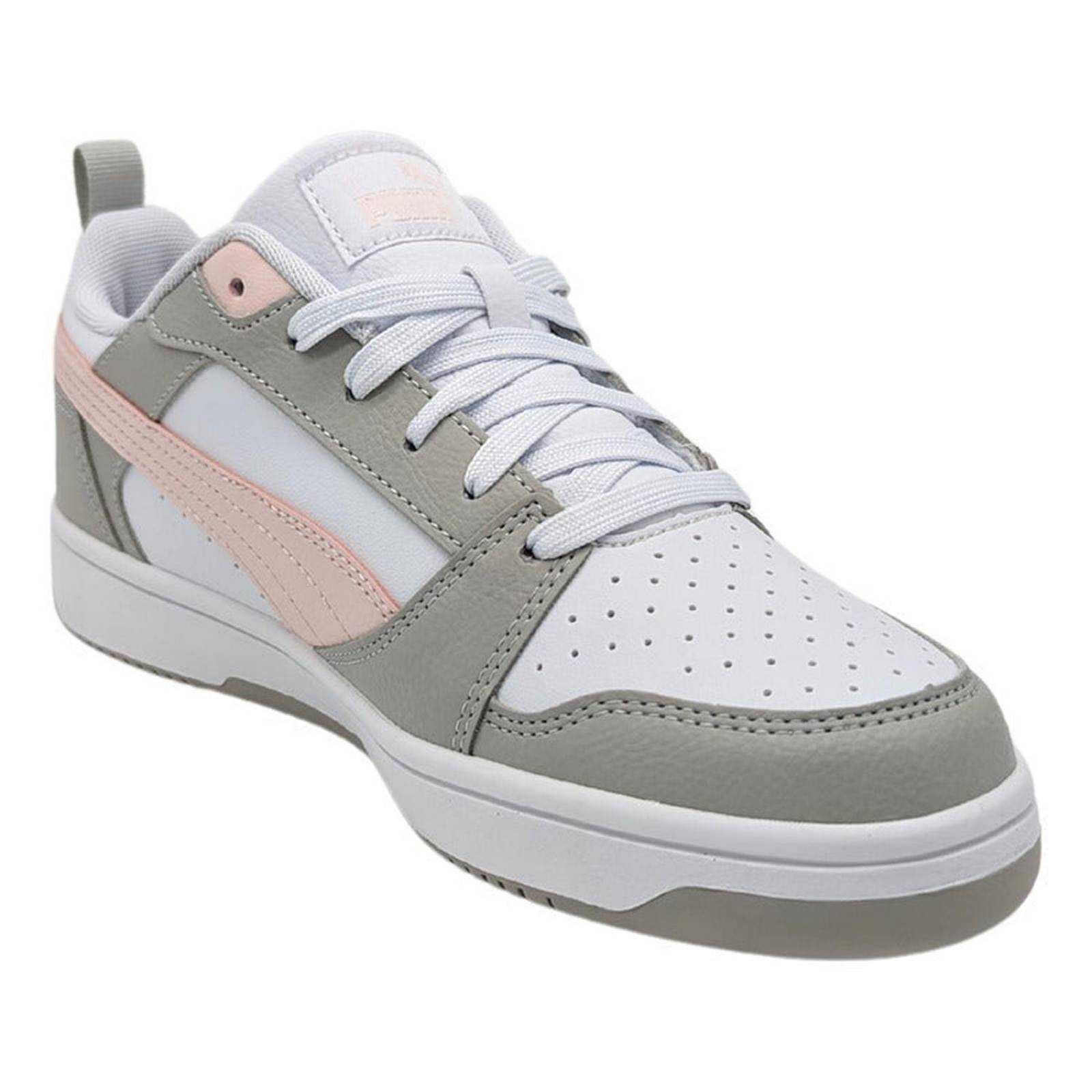 Tenis Puma Rebound V6 Low Blanco-gris 392328 08 Para Mujer 