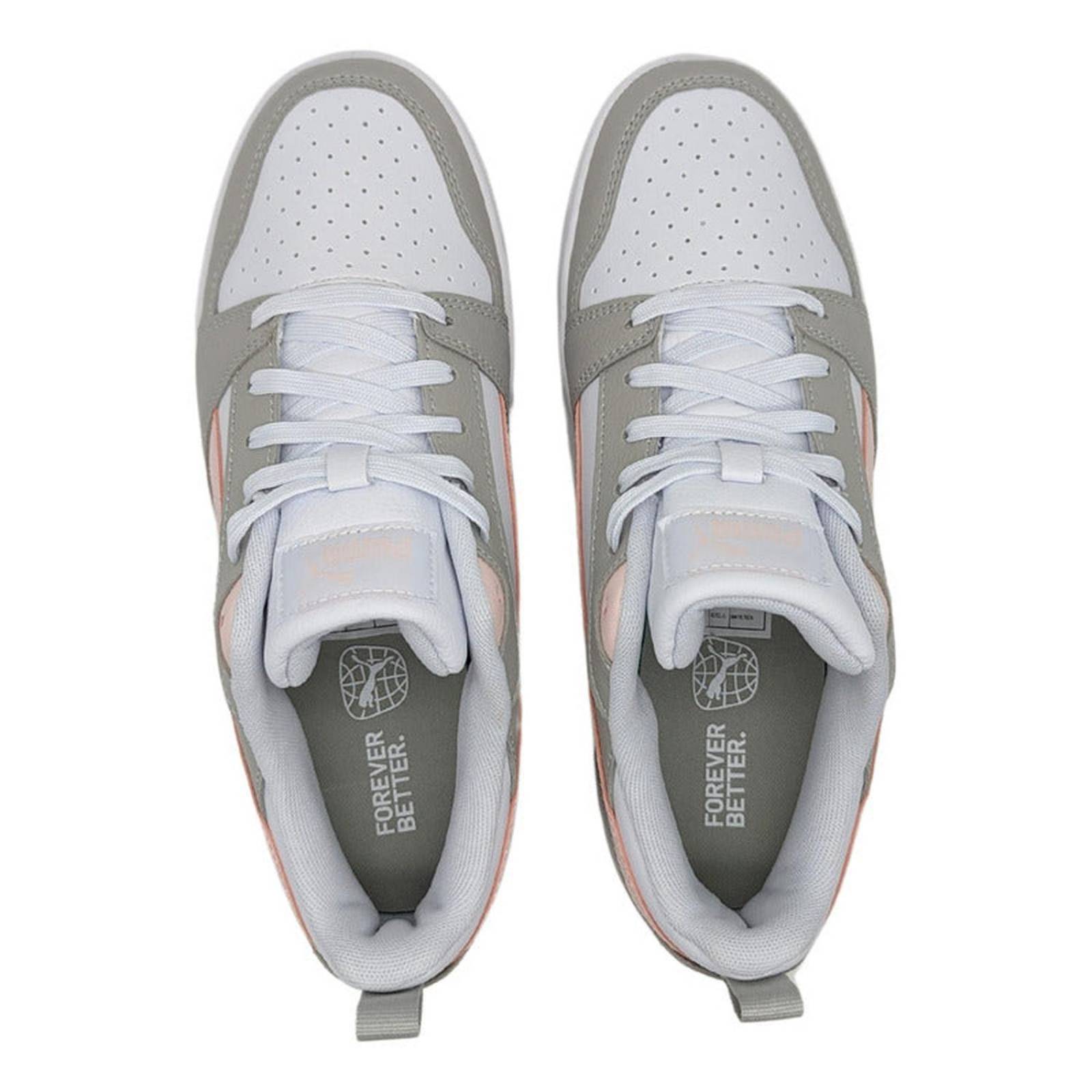 Tenis Puma Rebound V6 Low Blanco-gris 392328 08 Para Mujer 