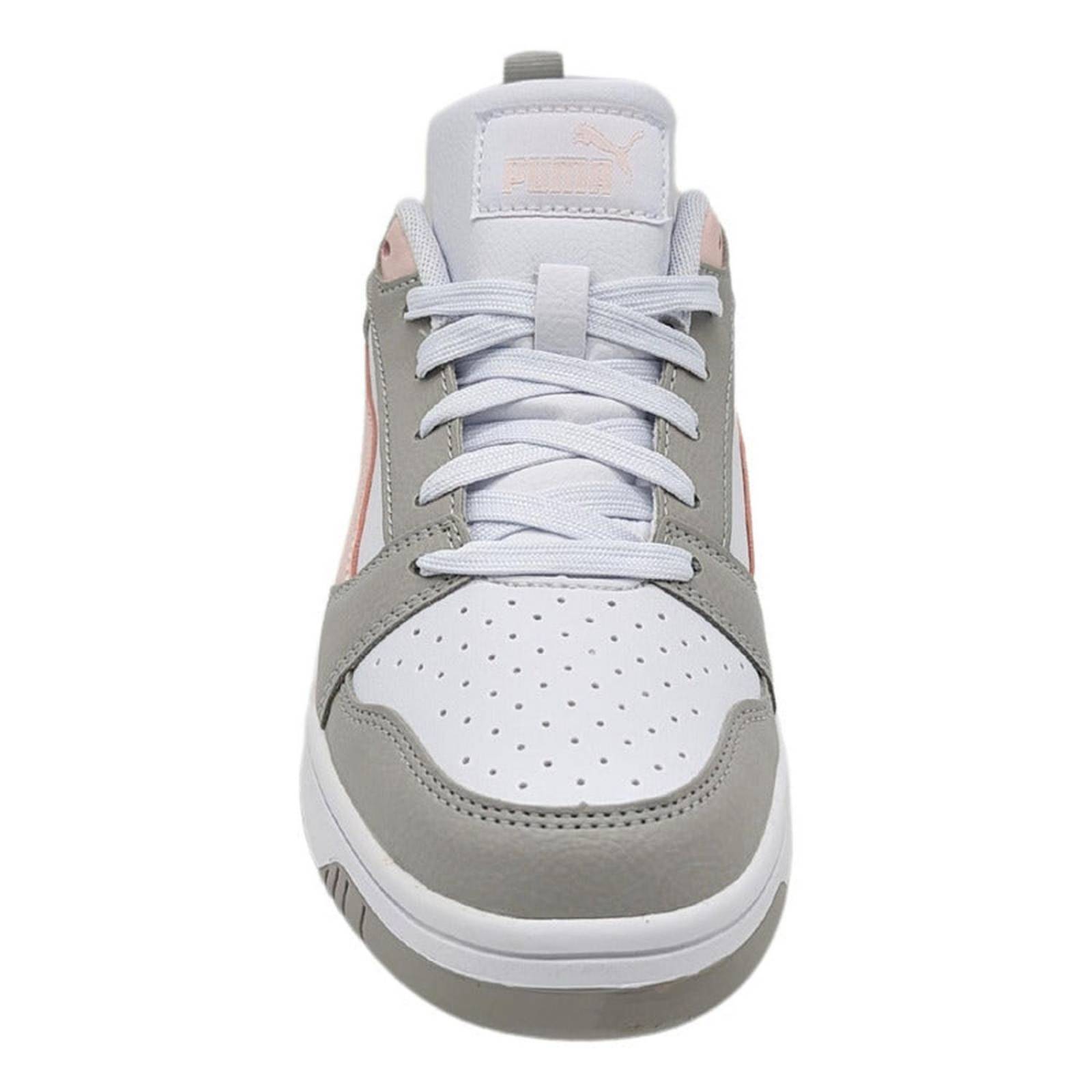 Tenis Puma Rebound V6 Low Blanco-gris 392328 08 Para Mujer 