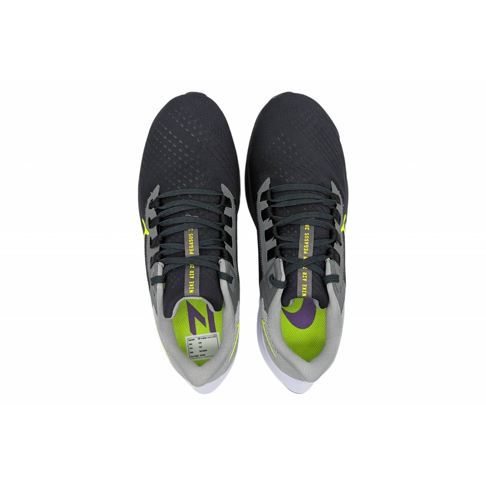 Tenis Nike Air Zoom Pegasus 38 Gris oscuro-Gris CW7356 005 Para Hombre 